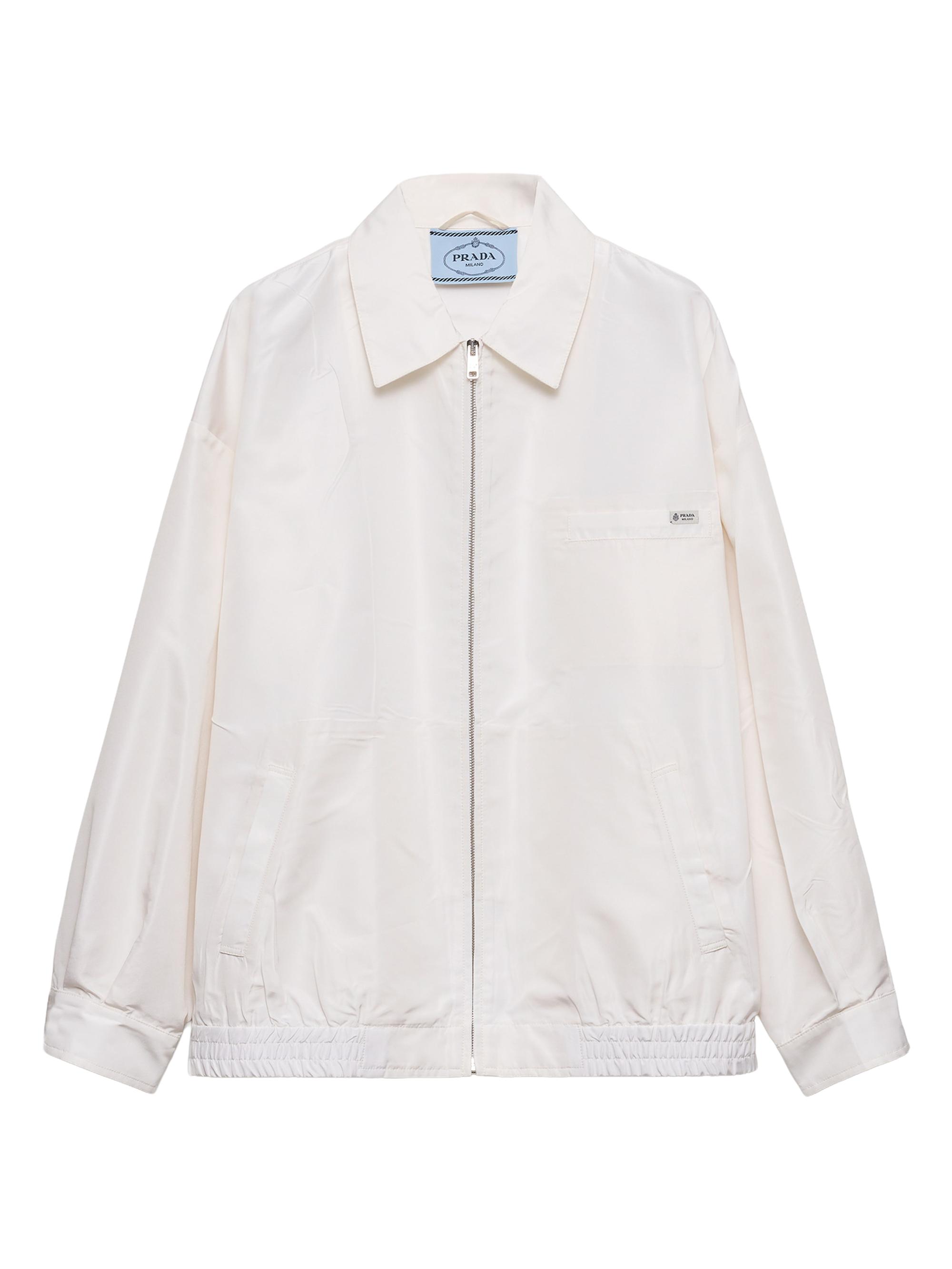 Prada Women's Silk Faille Blouson Jacket - White