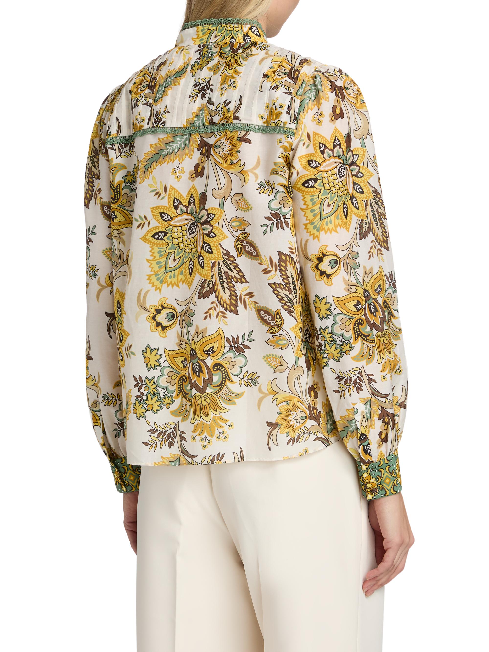 Elie Tahari Women's The Athena Floral Cotton-Silk Blouse - Sunray Floral Print | Thumbnail 5
