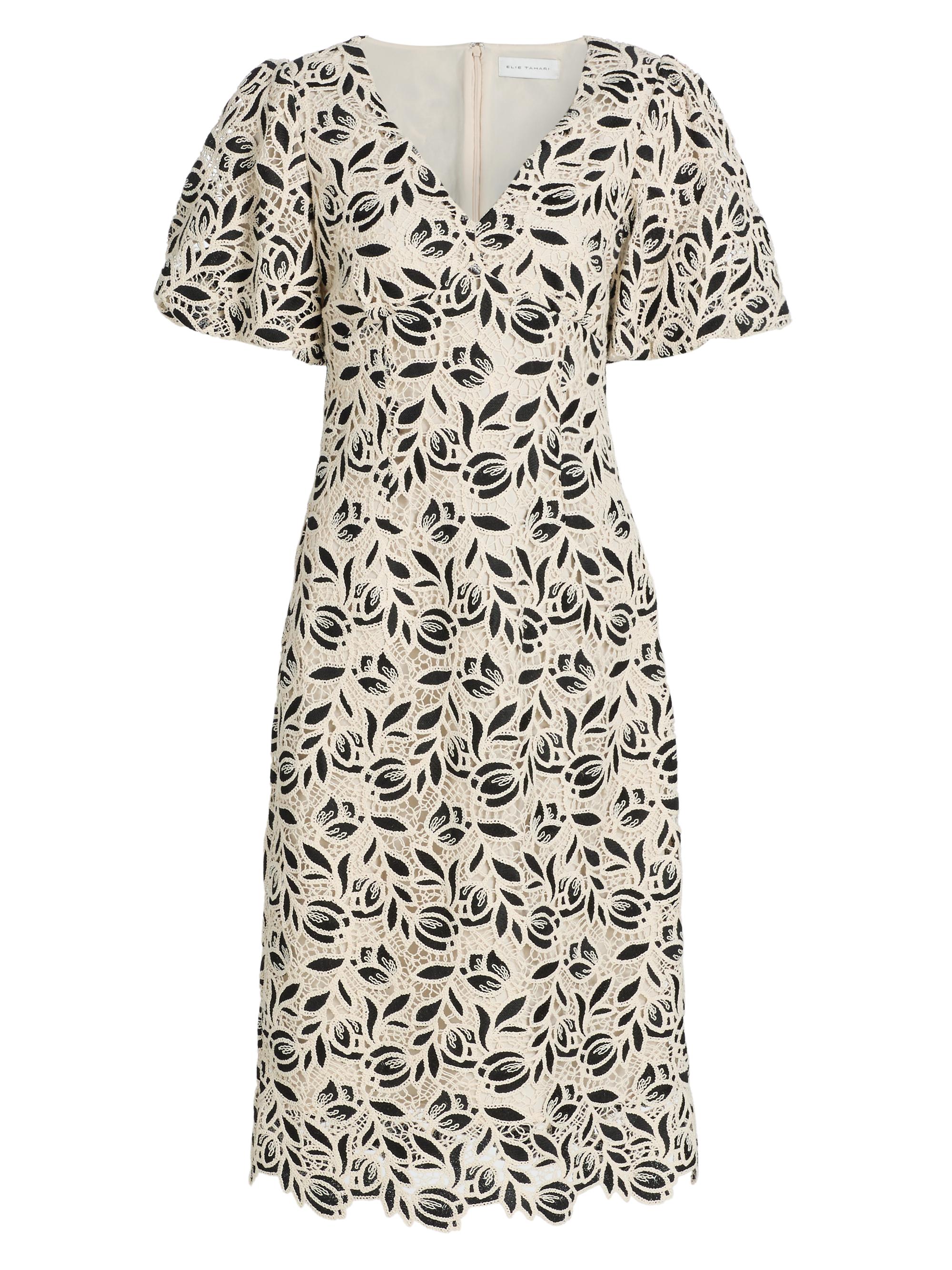 Elie Tahari Women's The Presley Embroidered-Lace Midi-Dress -  Noir