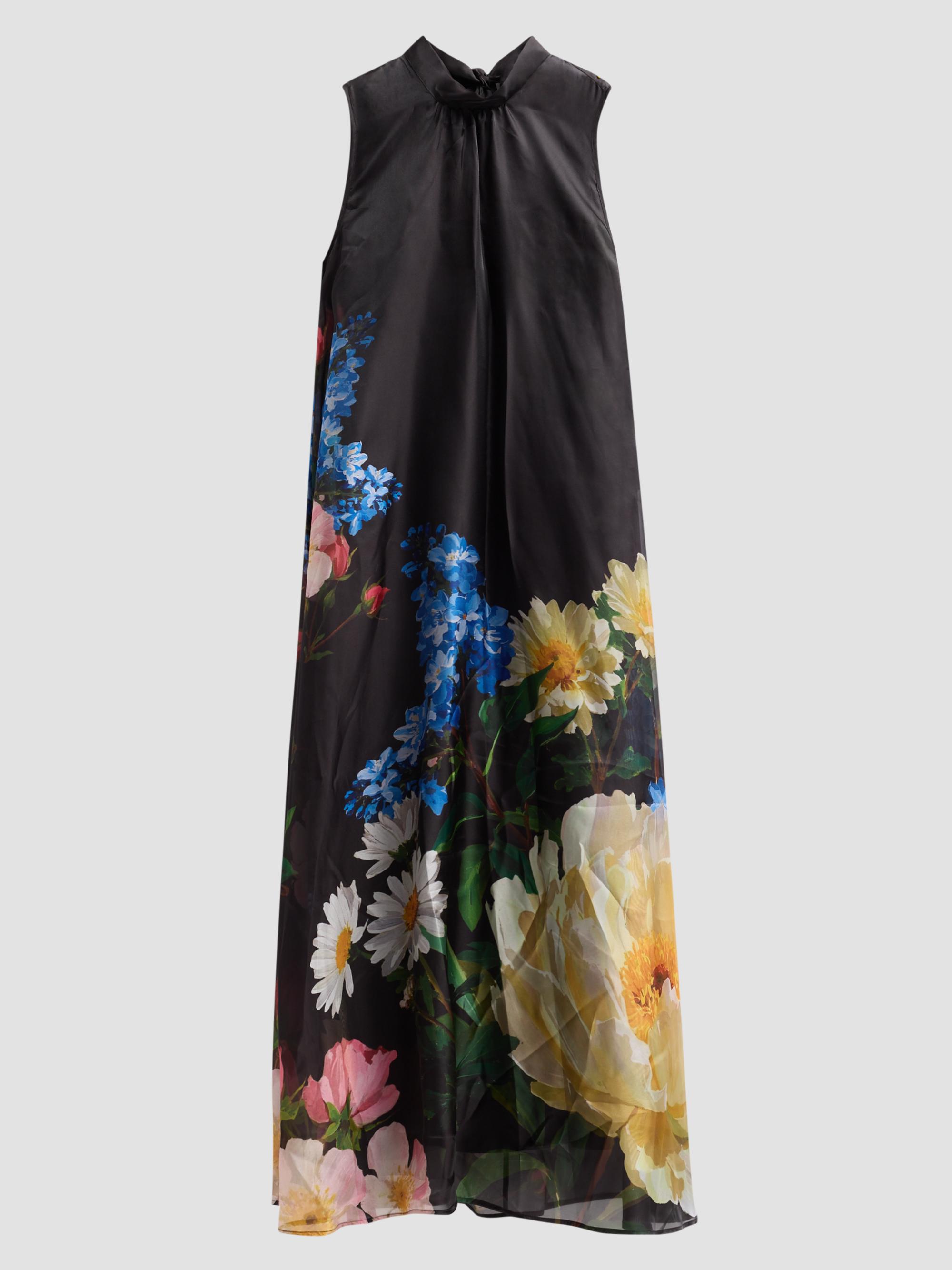 Elie Tahari Women's July The Christina Floral Sheer-Overlay Maxi Dress - Moon Flower Print