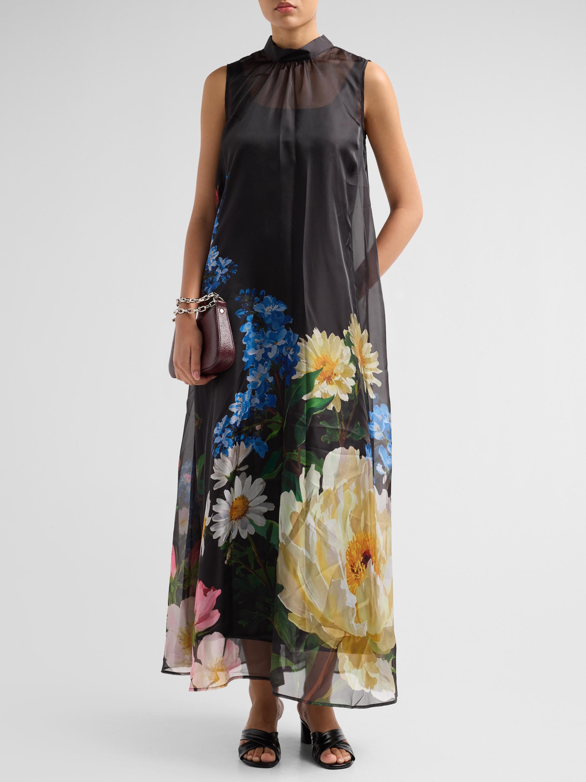 sheer overlay maxi dress Iris Embroidered Plunge Sheer Overlay Maxi Dress