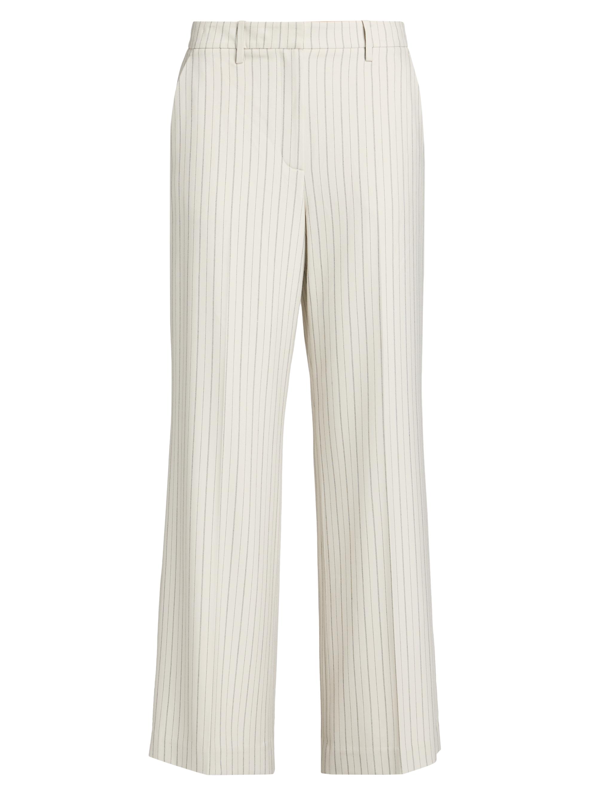 Elie Tahari Women's The Liliana Pinstriped Straight-Leg Pants - Tan Black Pinstripe