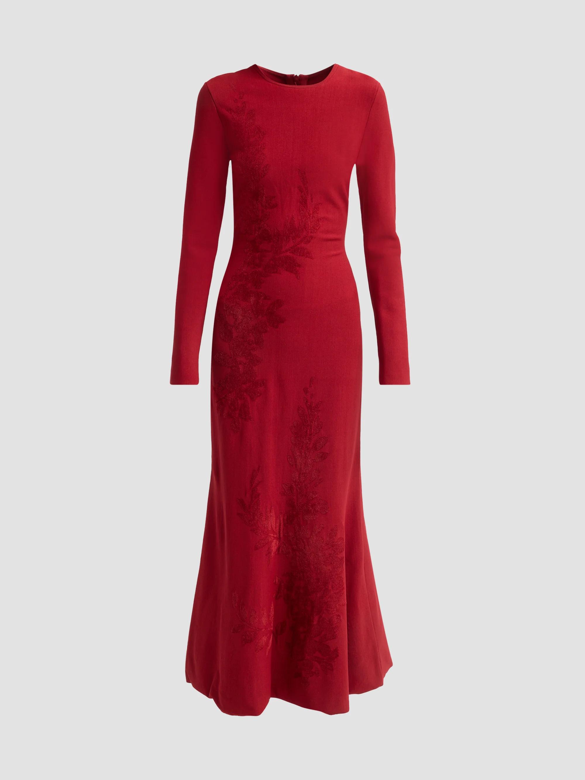 Lela Rose Floral Organza Embroidered Crepe Dress | Saks Fifth Avenue