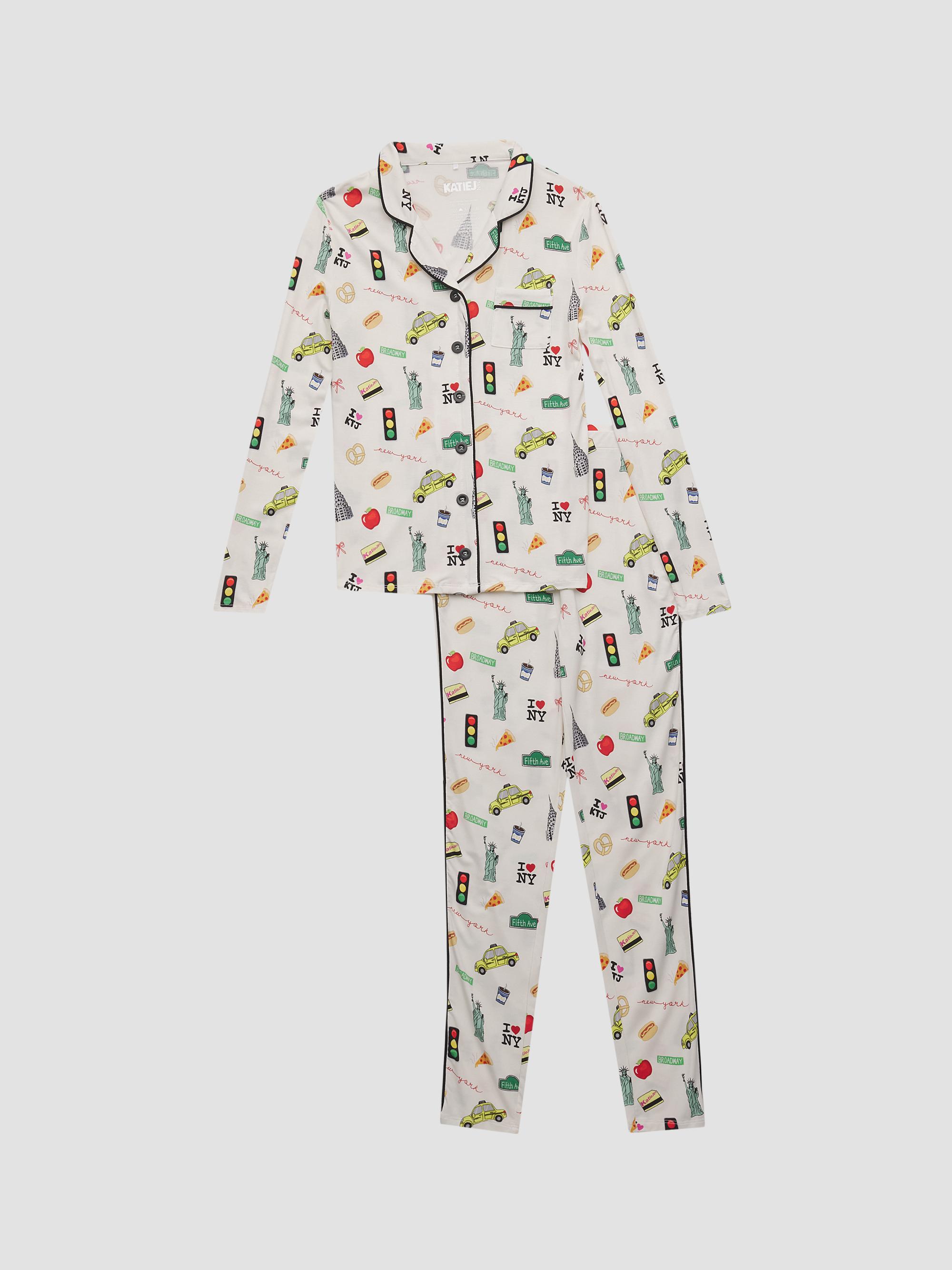 KatieJ NYC Girl's Maia NY-Print Pajamas - Nyprint | Thumbnail 4