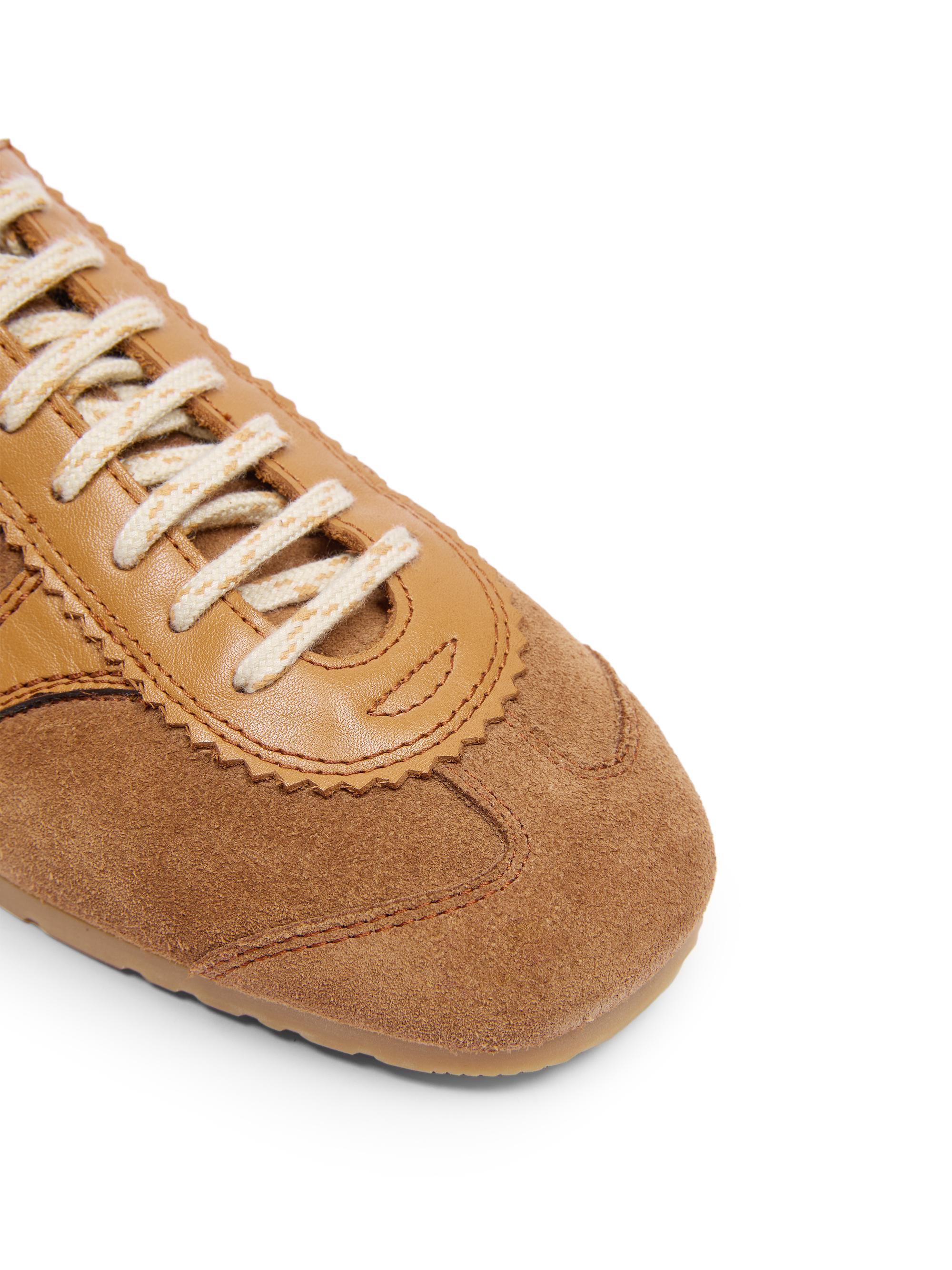 Dries Van Noten Women's Round-Toe Suede Low-Top Sneakers - Tan | Thumbnail 5