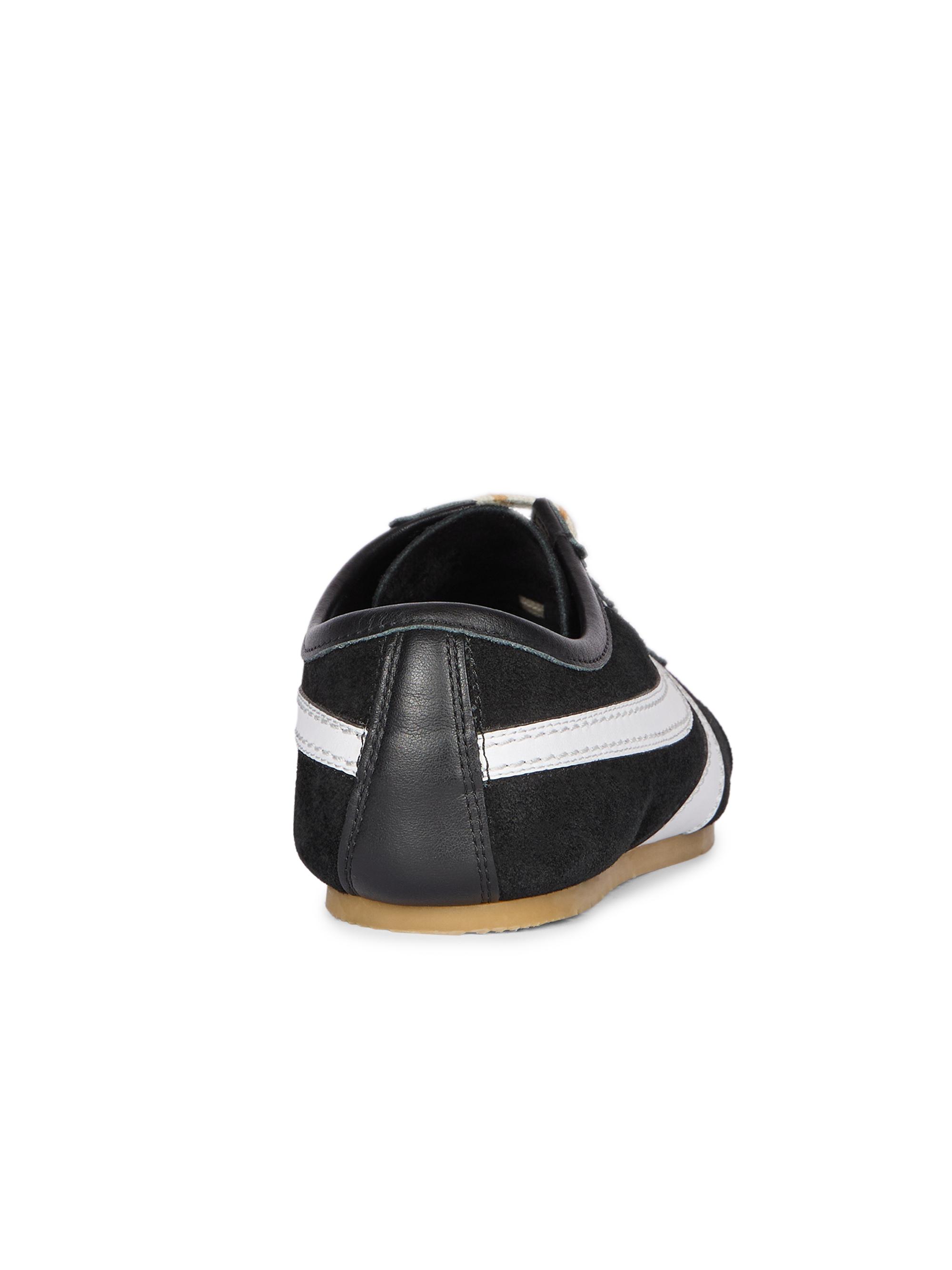 Dries Van Noten Women's Suede Low-Top Sneakers - Black White | Thumbnail 3