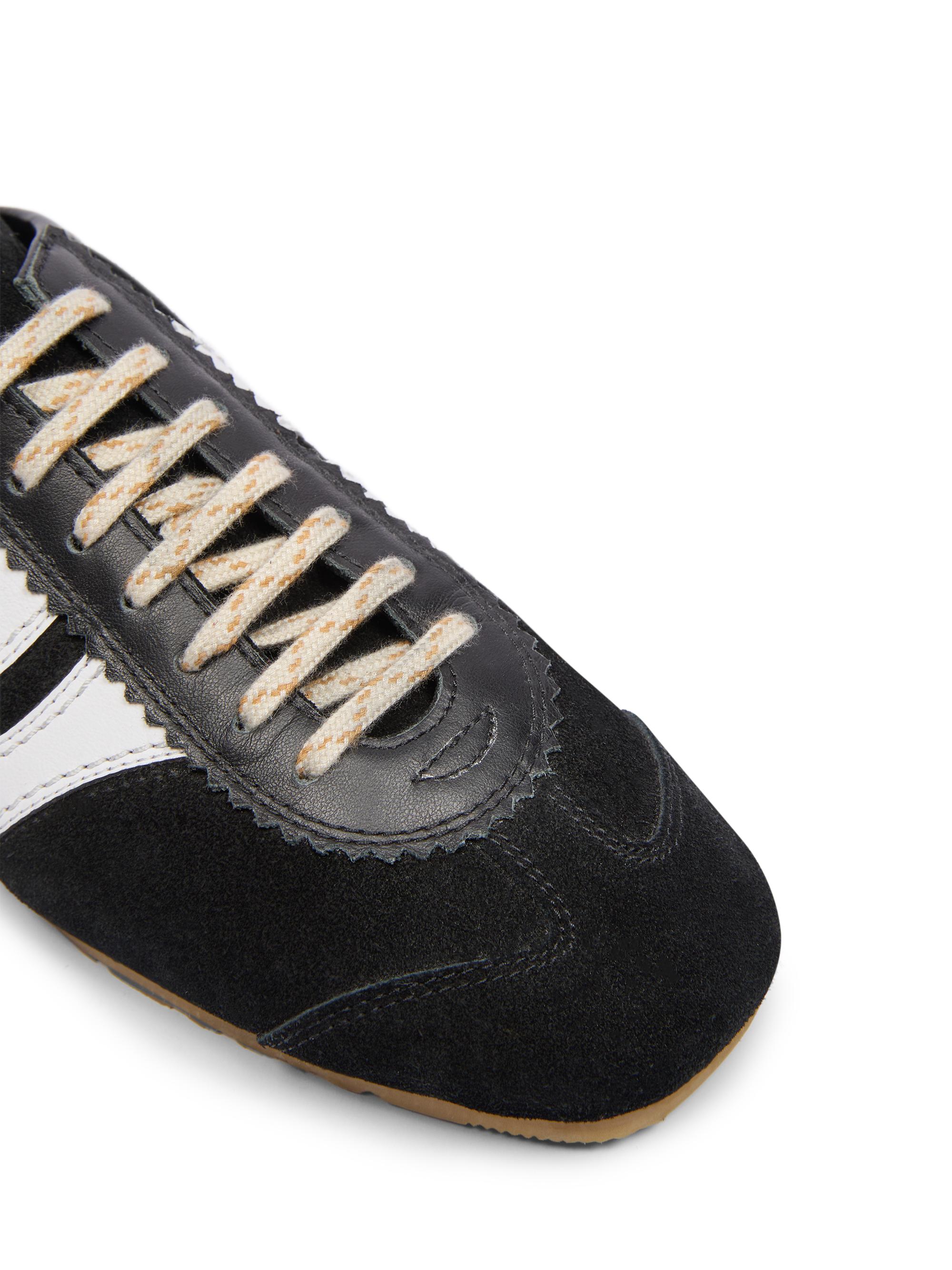Dries Van Noten Women's Suede Low-Top Sneakers - Black White | Thumbnail 5