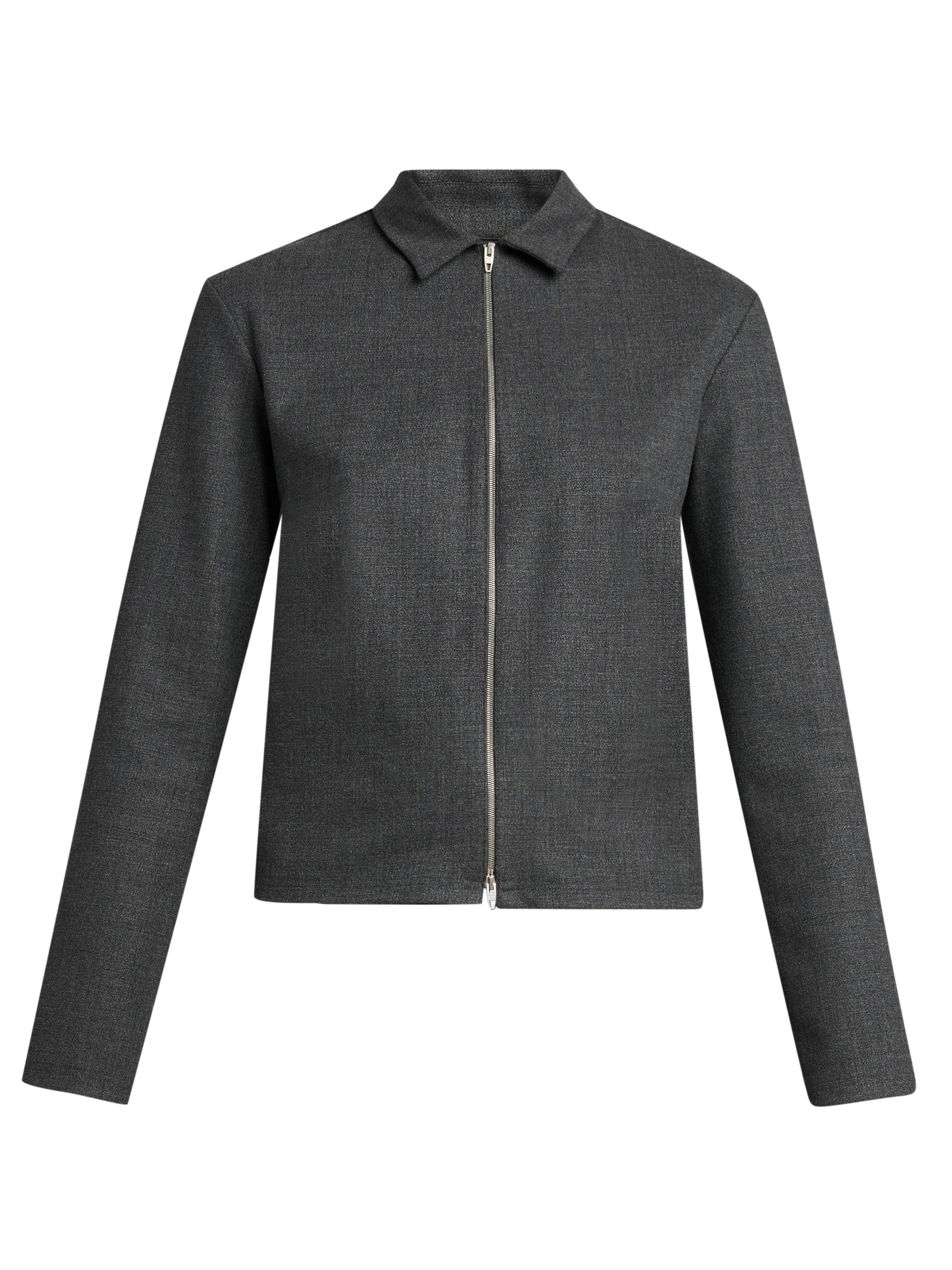 Jil Sander Stretch-Wool Zip-Front Shirt | Saks Fifth Avenue