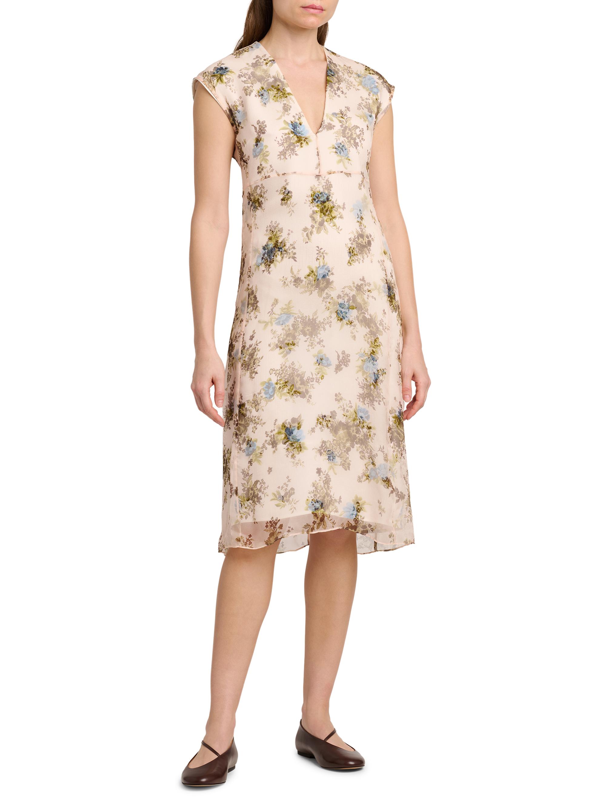 Jil Sander Women's Floral Silk Crepe Dress - Peonia | Thumbnail 3