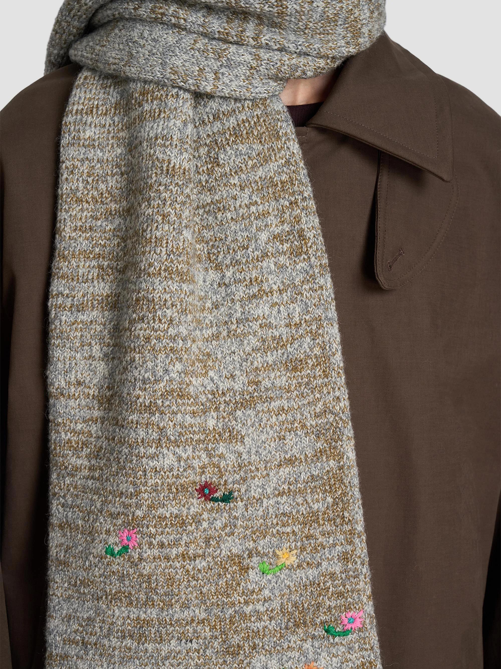 Dries Van Noten Maila Floral-Embroidered Wool-Blend Scarf | Saks