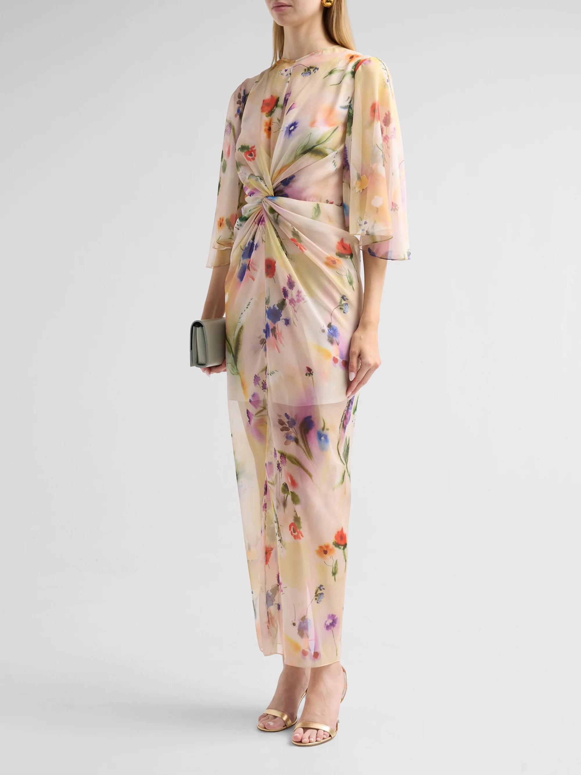 Floral fall wedding guest dress