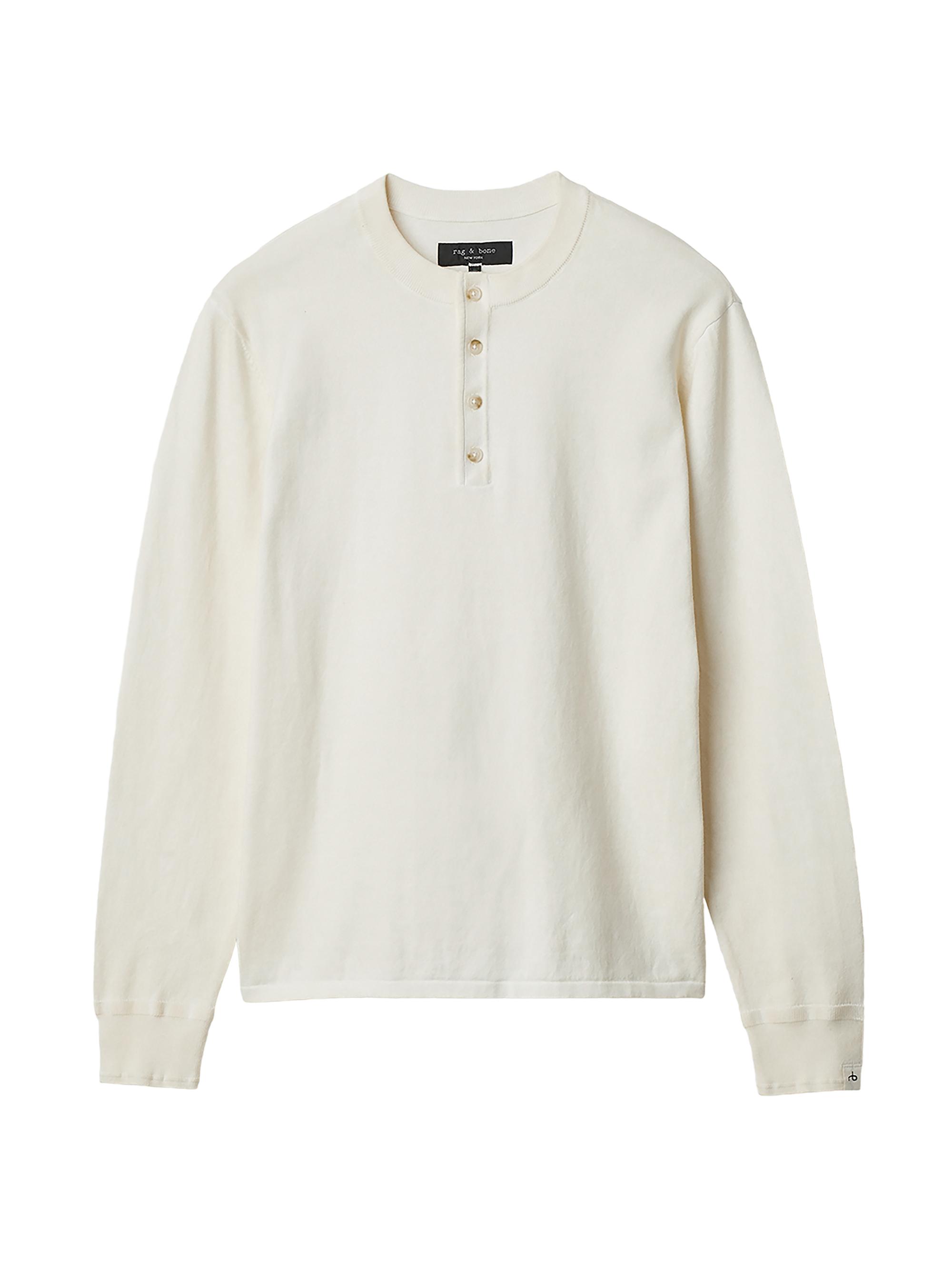 rag & bone Men's Cotton Henley - Chalk