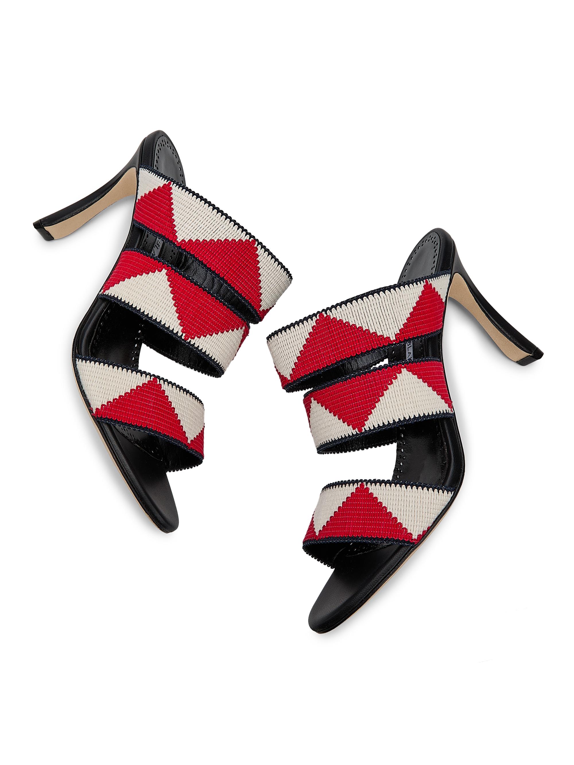 Manolo Blahnik Capro Chevron Sandals | Saks Fifth Avenue