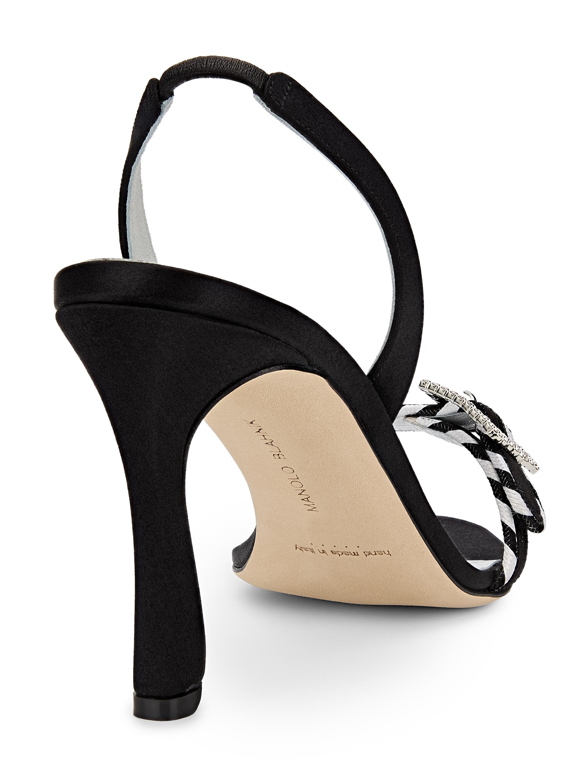 Manolo Blahnik Women's 90MM Sumbasan Embellished Buckle Slingback Sandals - Black | Thumbnail 3