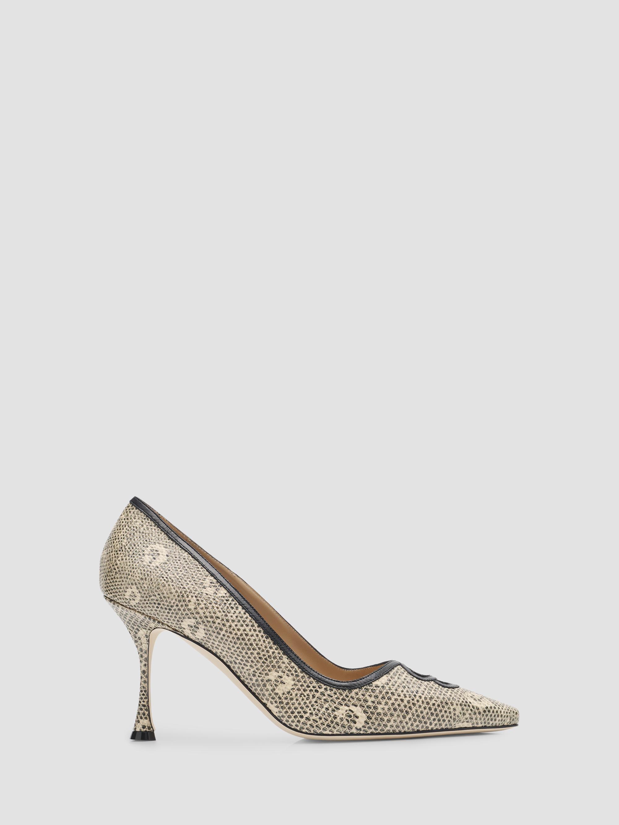 Manolo Blahnik Berry Snake-Embossed Leather Stiletto Pumps | Saks