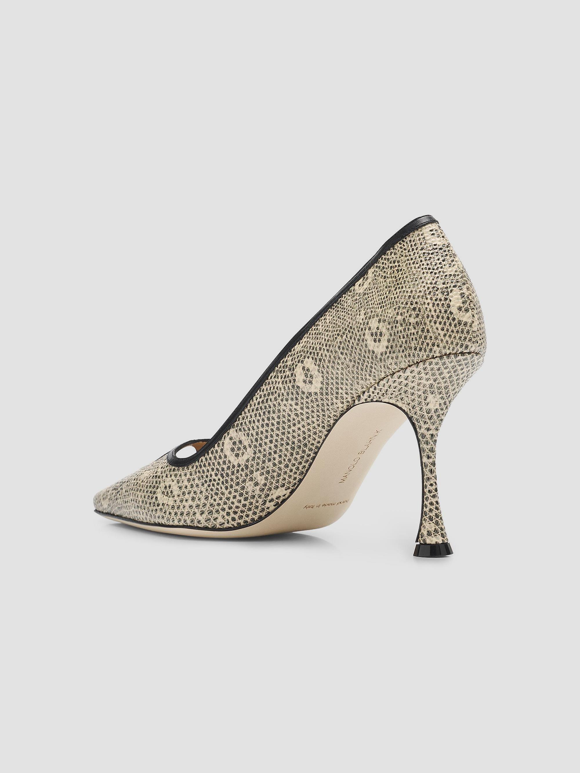 Manolo Blahnik Berry Snake-Embossed Leather Stiletto Pumps | Saks