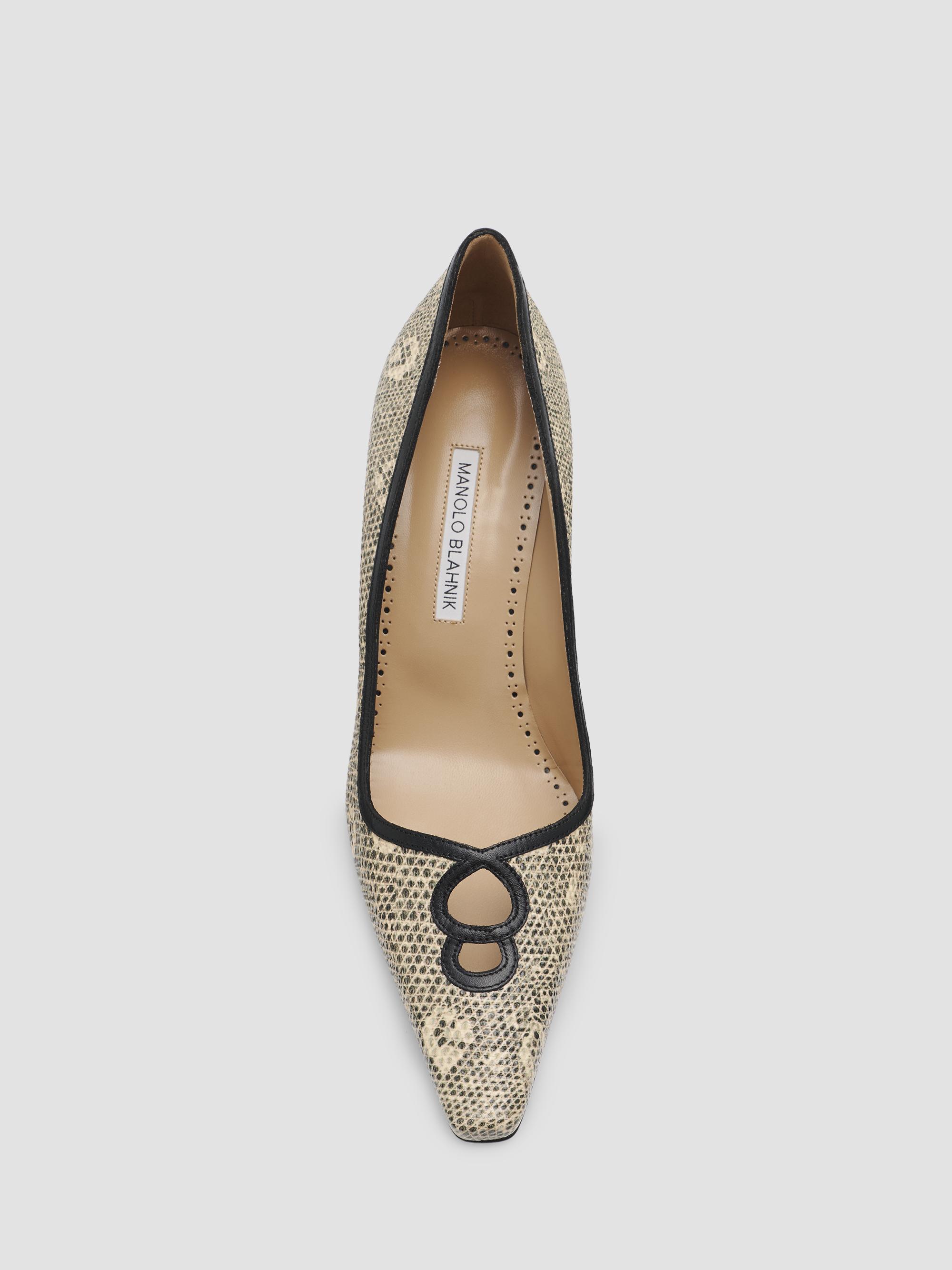 Manolo Blahnik Berry Snake-Embossed Leather Stiletto Pumps | Saks