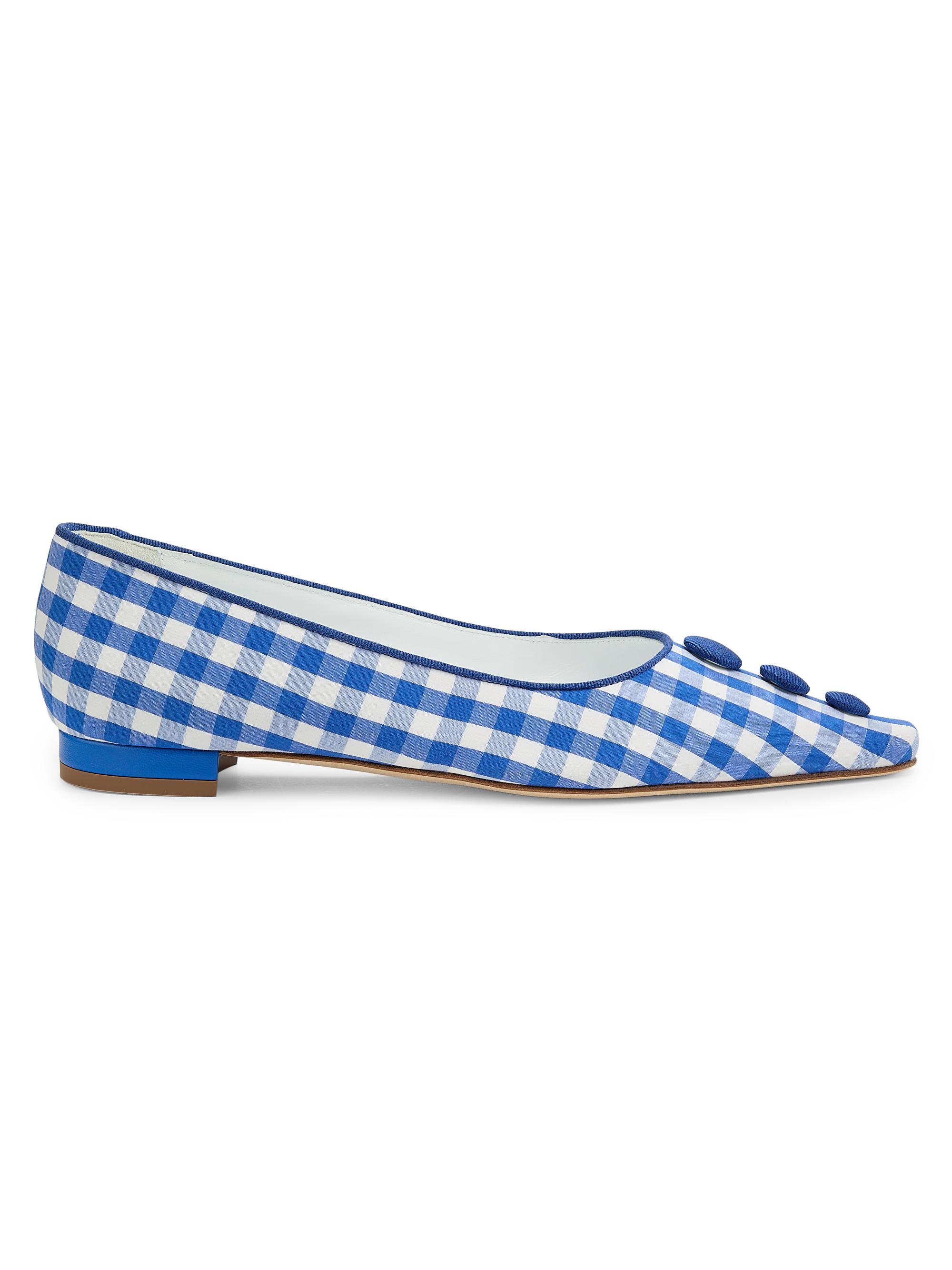 MANOLO BLAHNIKネイビーホワイトチェックバックストラップパンプス 0400026785001_WHITEBLUE?wid=