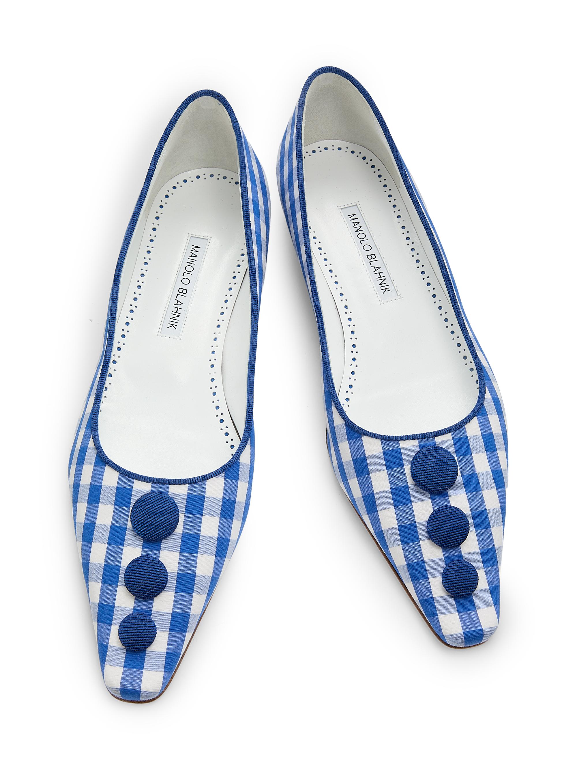 Manolo Blahnik Alexa Gingham Cotton Pumps | Saks Fifth Avenue