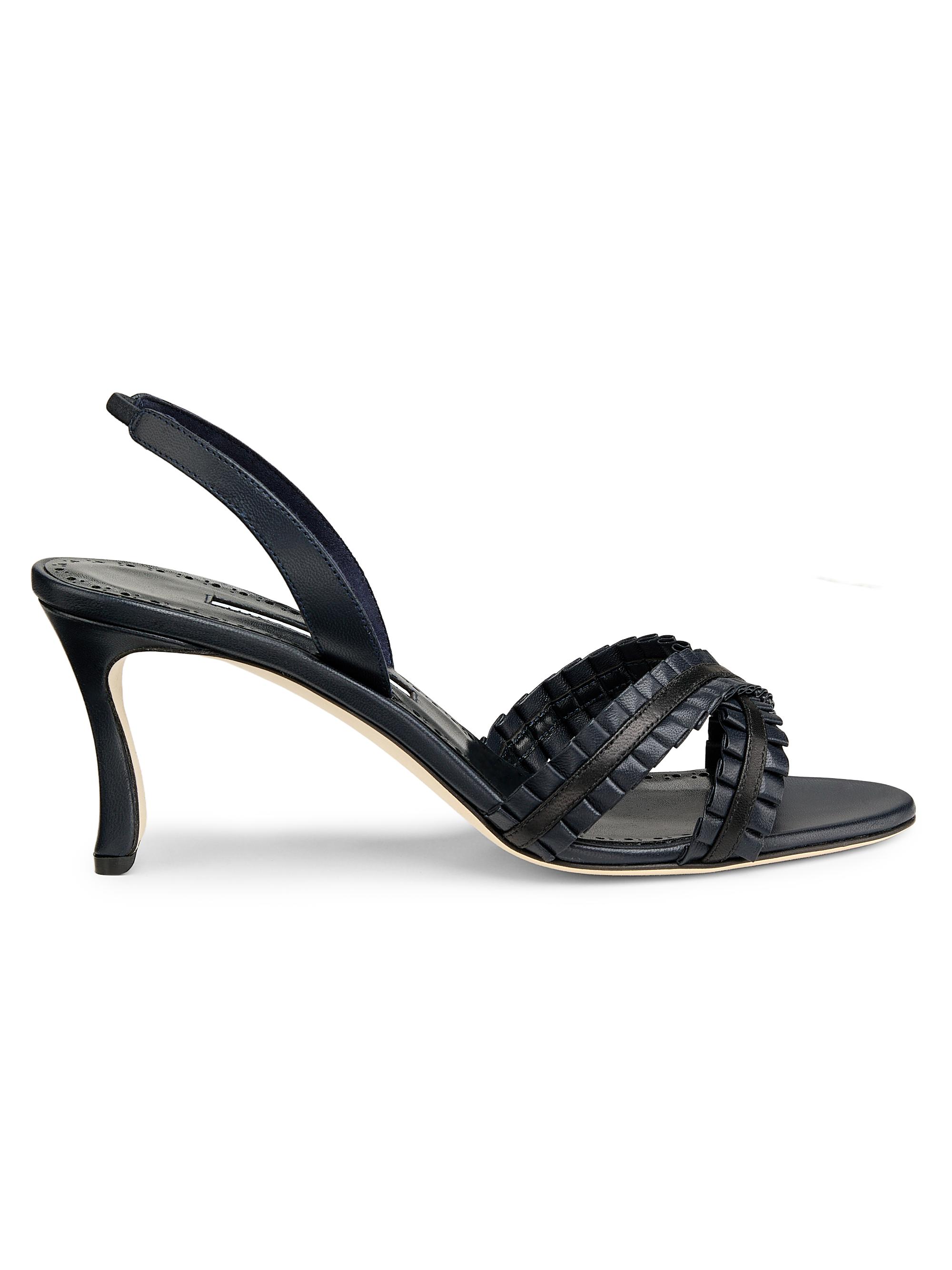 Manolo Blahnik Maysli 70MM Leather Slingback Pumps | Saks Fifth Avenue