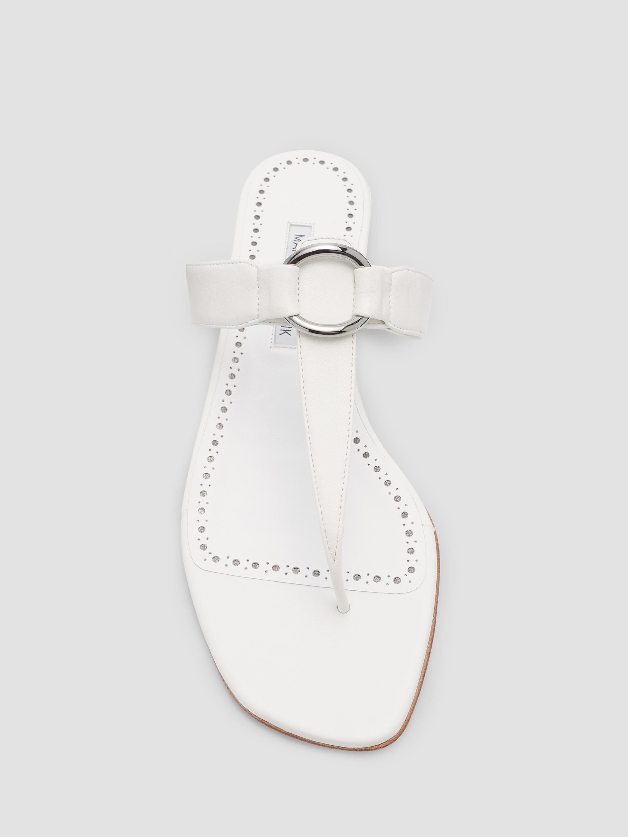 Manolo Blahnik Mionasan Leather T-Bar Sandals | Saks Fifth Avenue