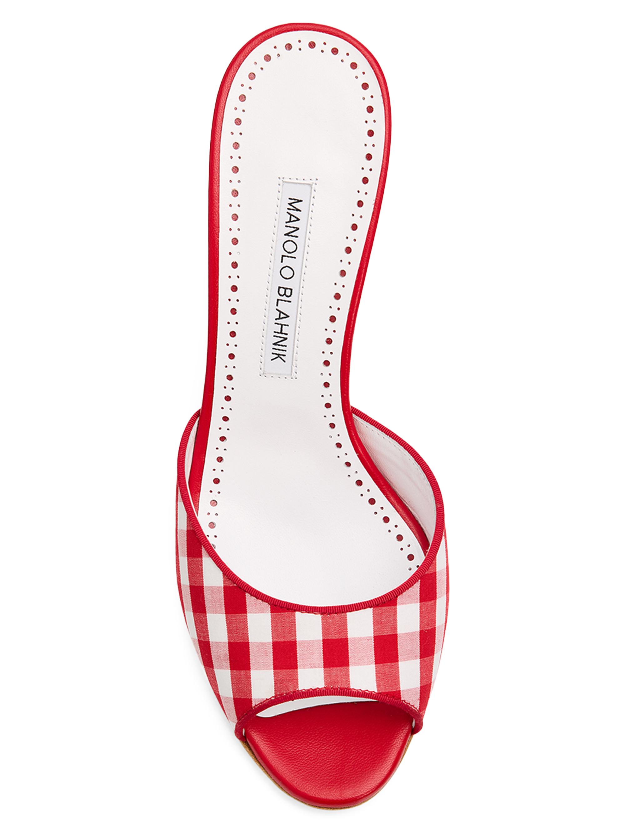Manolo Blahnik Jadara Checked Mules | Saks Fifth Avenue