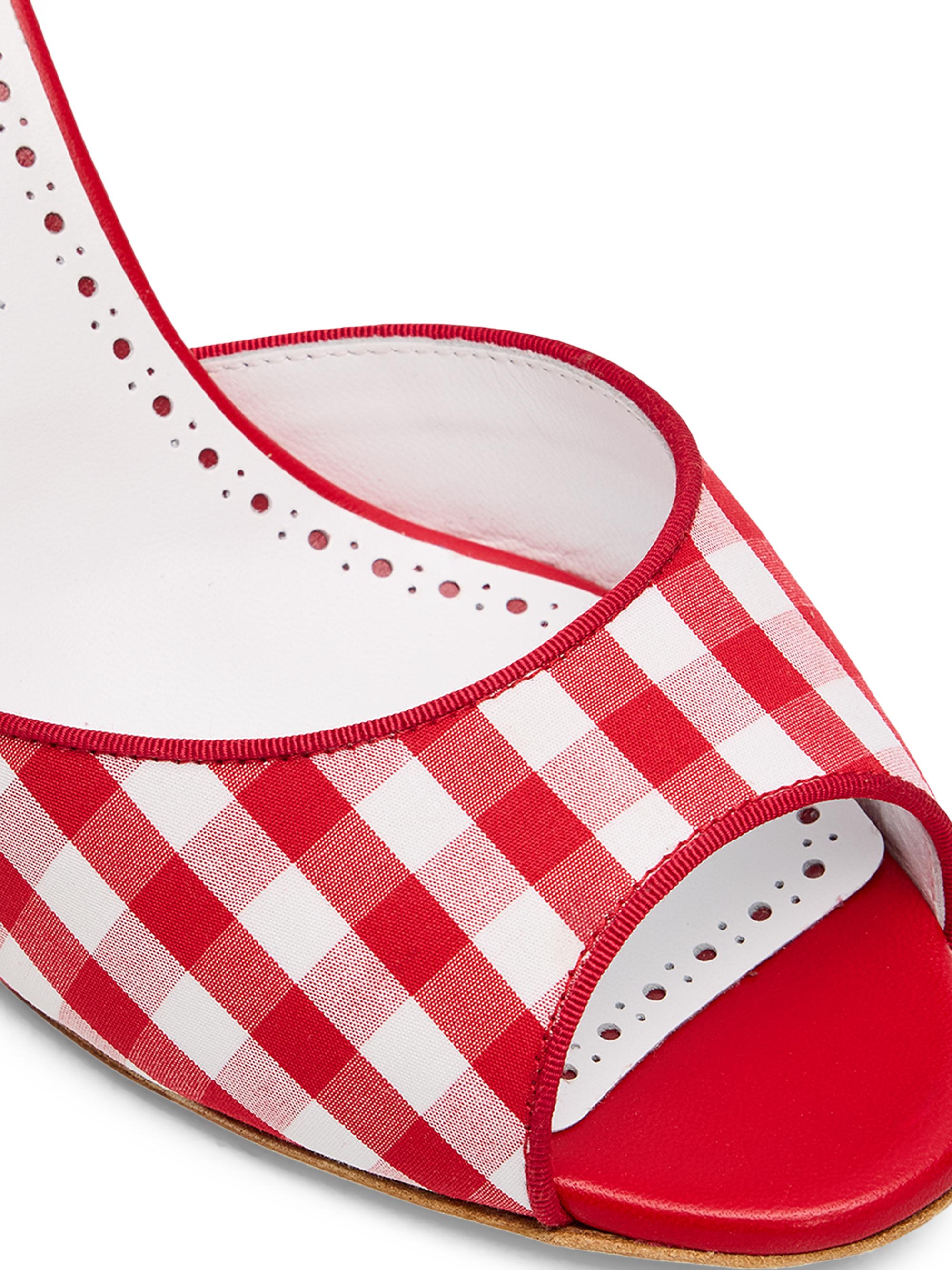 chika　新品　Manolo Blahnik レースアップシューズ　40 Manolo Blahnik Jadara Checked Mules | Saks Fifth Avenue