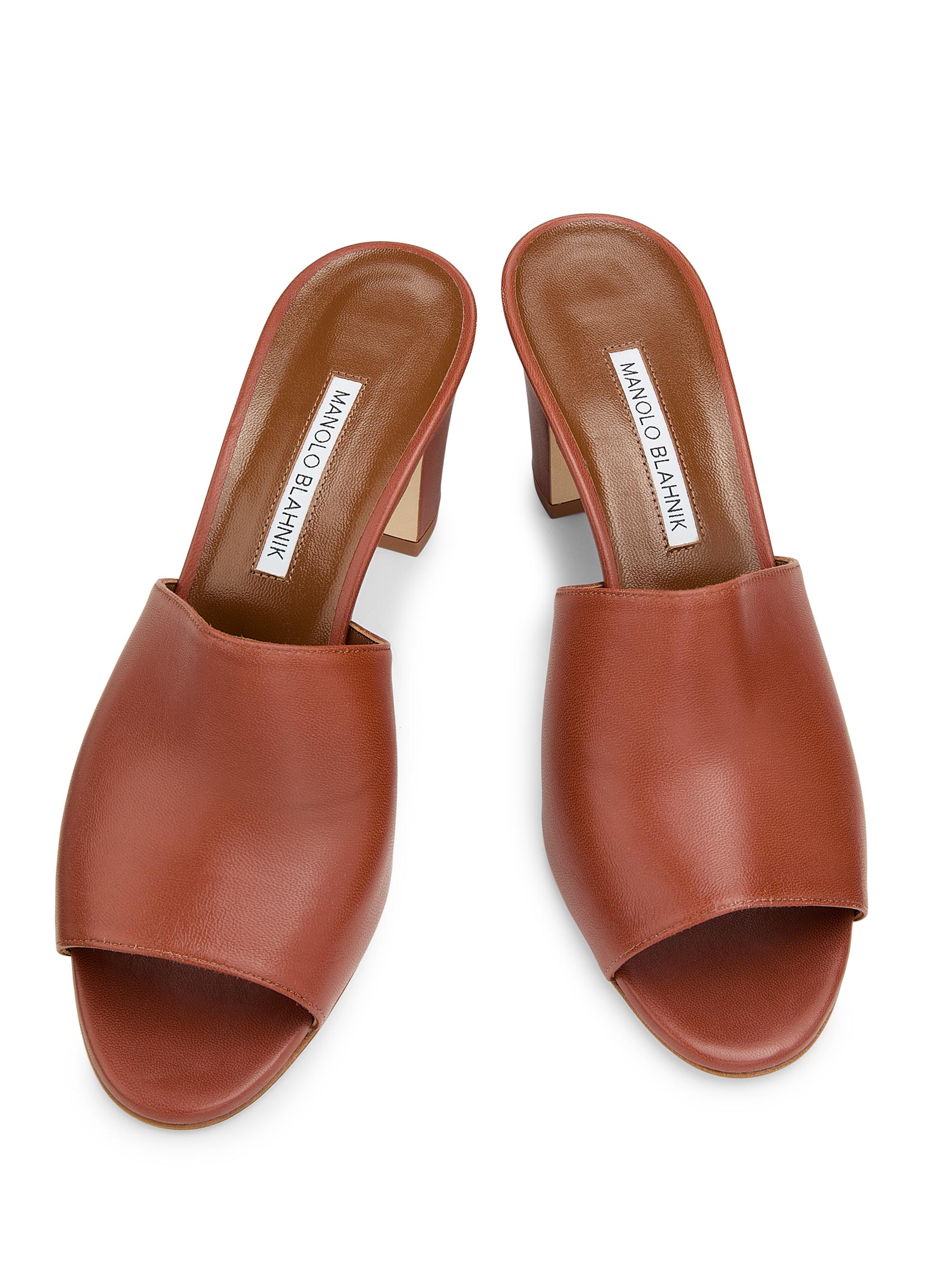 Manolo Blahnik Rapallabar Leather Sandals | Saks Fifth Avenue