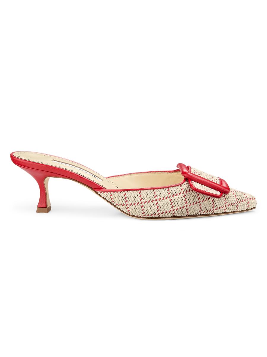 Manolo Blahnik Women's Maysalebi 50mm Buckled Mules In Multi