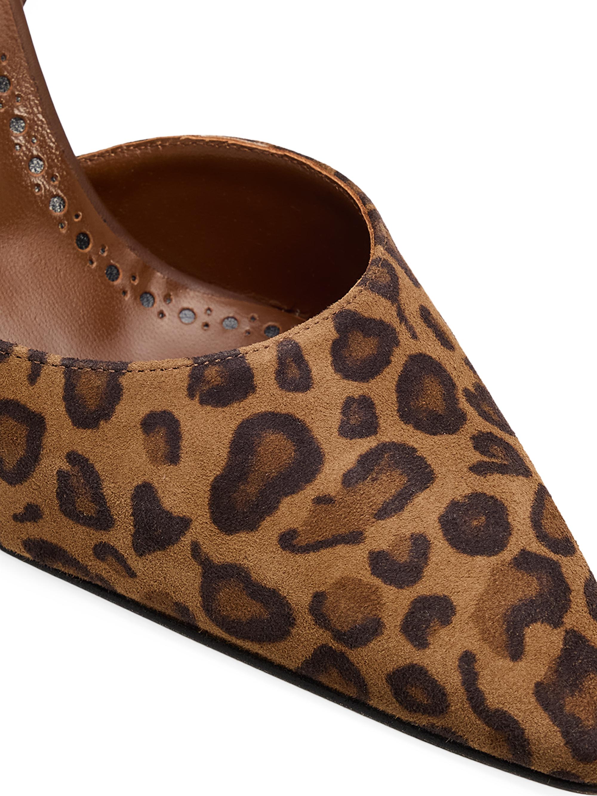 Manolo Blahnik Taylerbinu 90MM Leopard-Print Suede D'Orsay Pumps