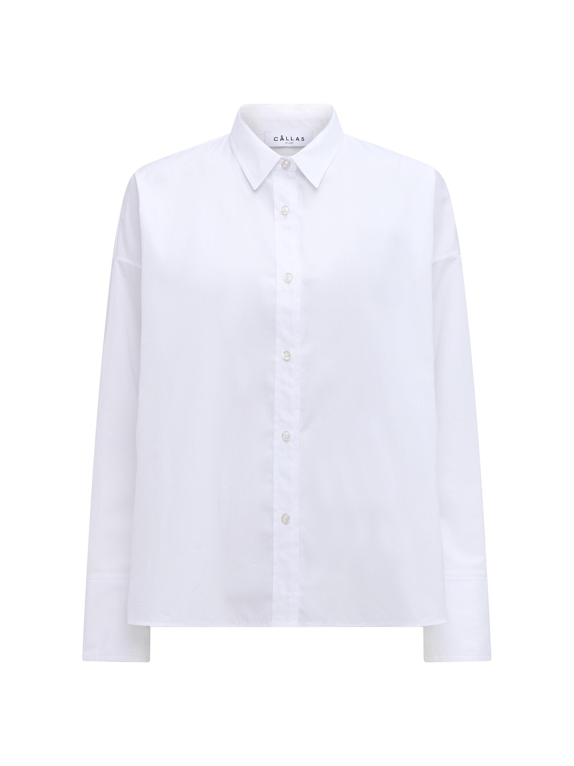 Callas Milano Women's Srene Scarf Back Shirt - White Lagoon