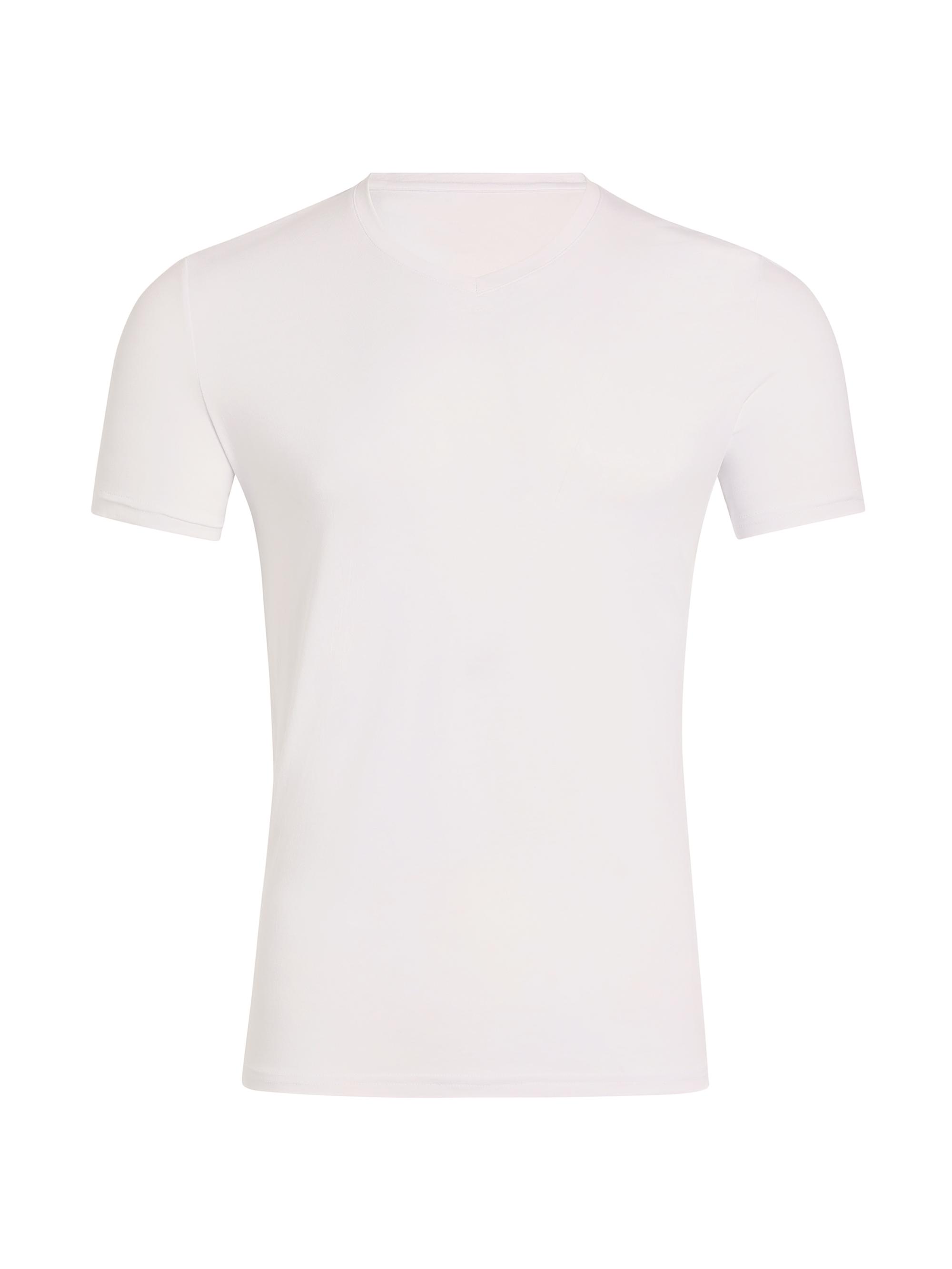 Commando Men's Premier Stretch-Cotton V-Neck Undershirt - White
