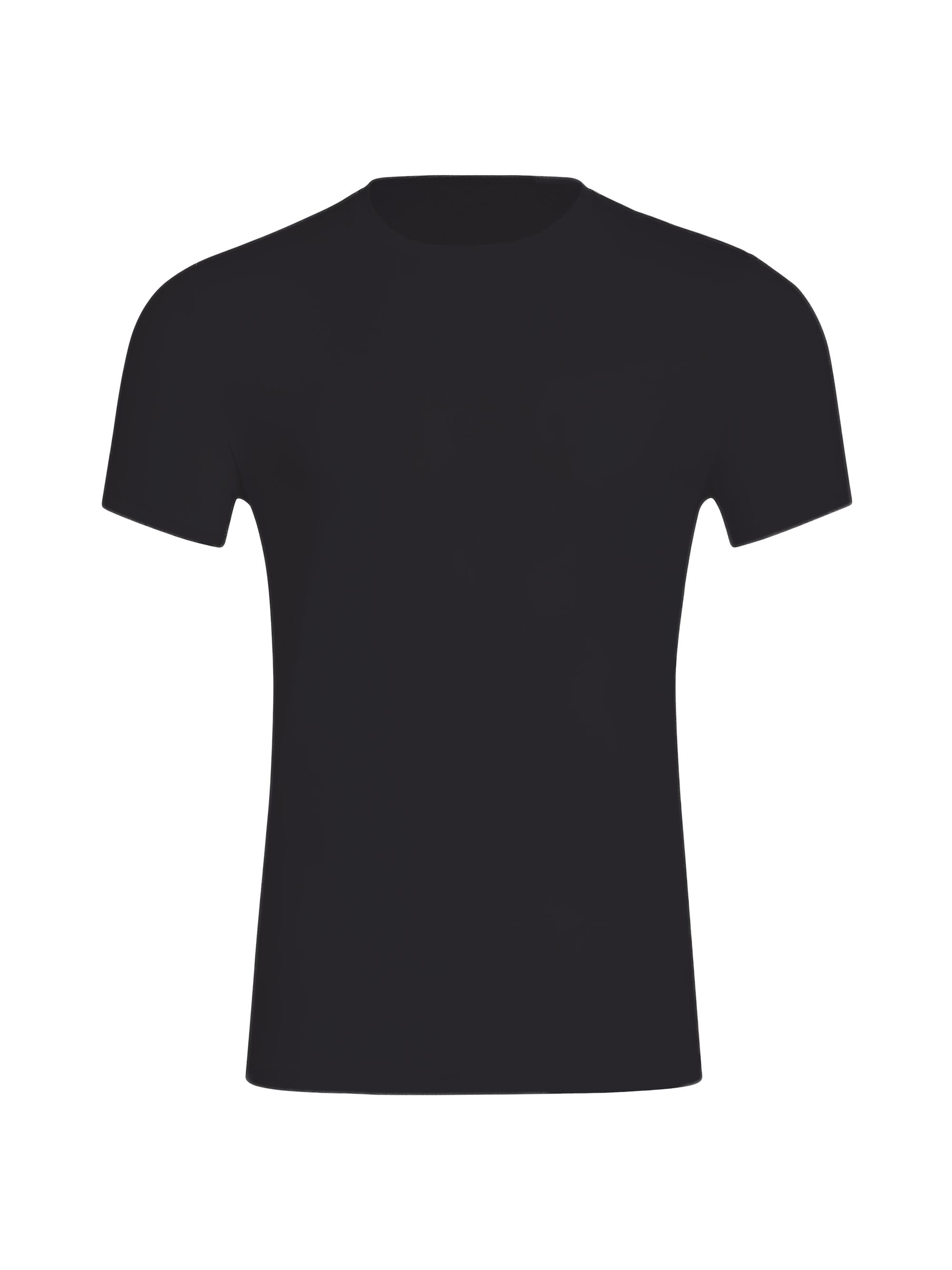 Commando Men's Premier Stretch-Cotton Crewneck Undershirt - Black