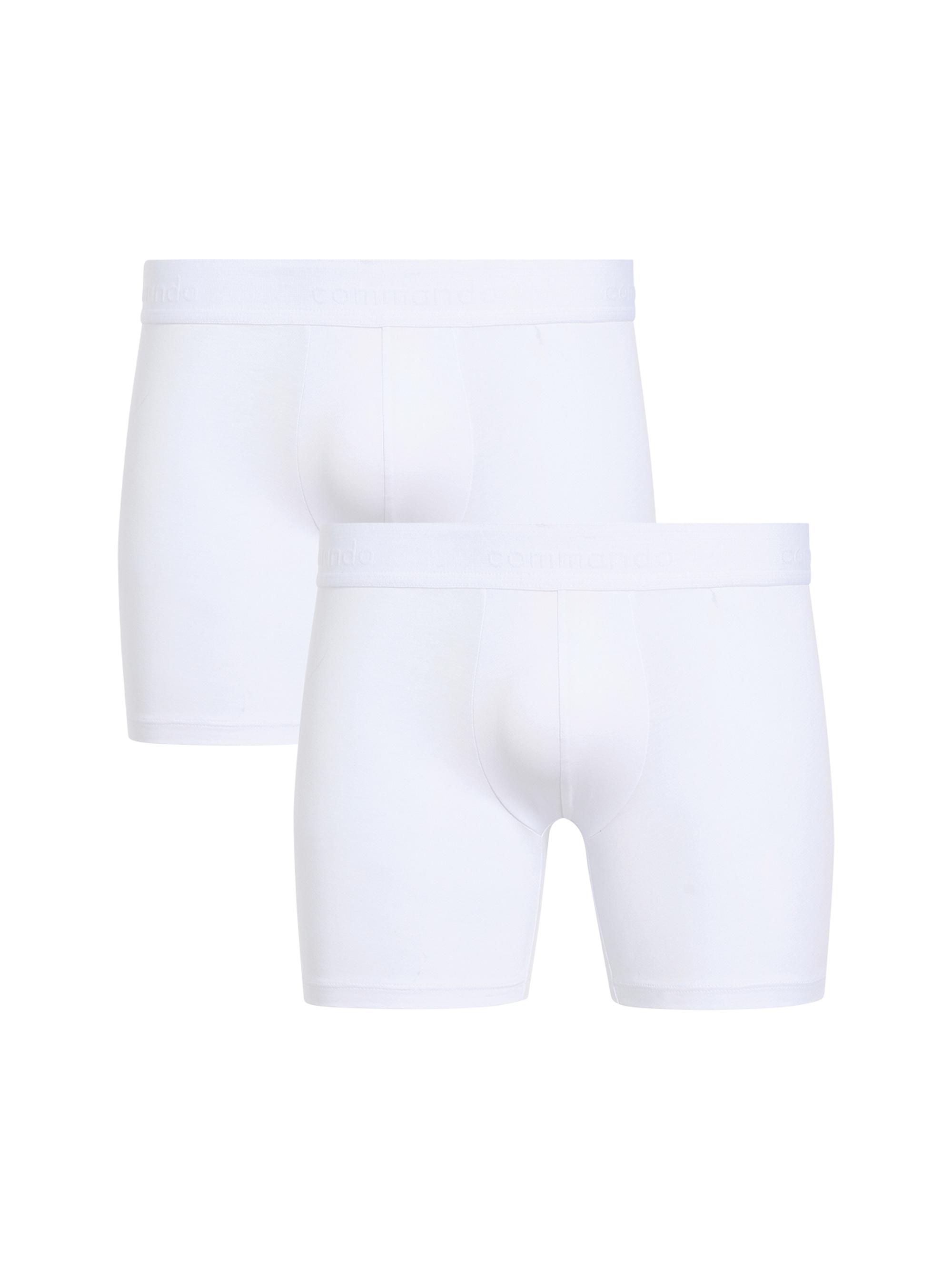 Commando Men's Premier 2-Pack Stretch-Cotton Boxer Brief Set - White