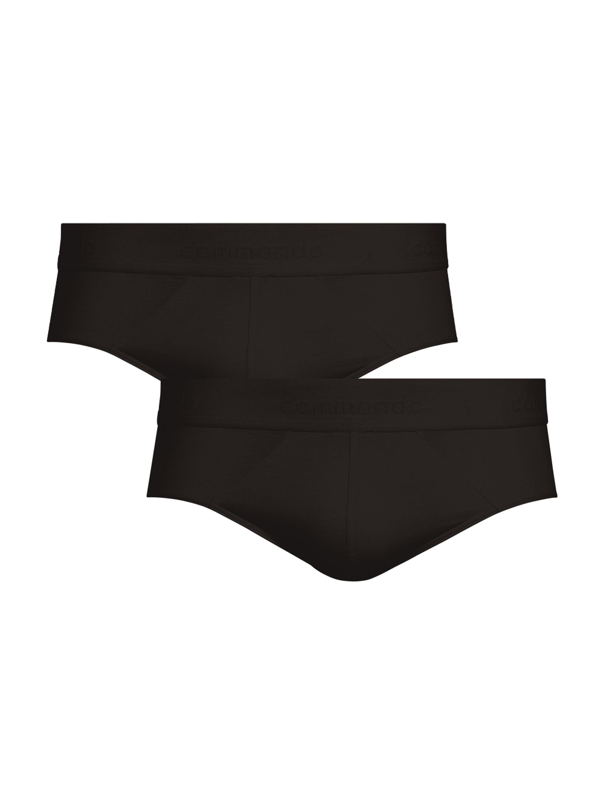 Commando Men's Premier 2-Pack Stretch-Cotton Brief Set - Black
