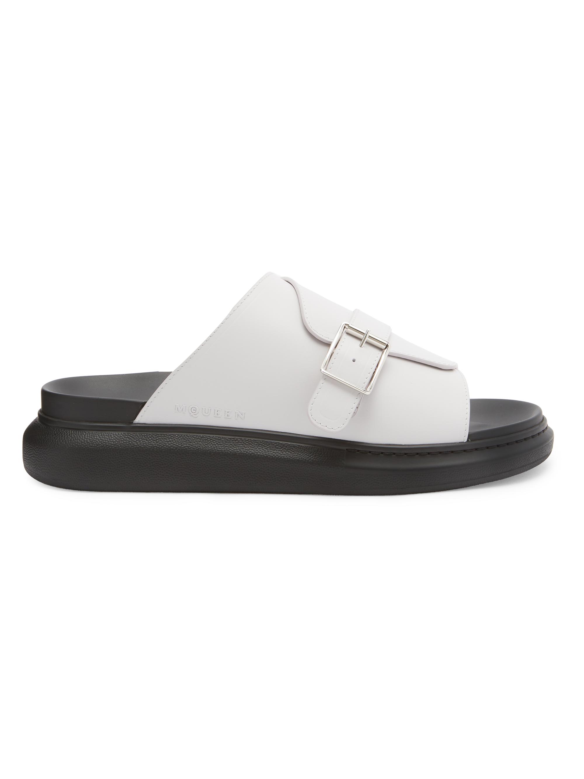 McQueen Men's Hybrid Buckle Rubber Slide Sandals - Ash Grey