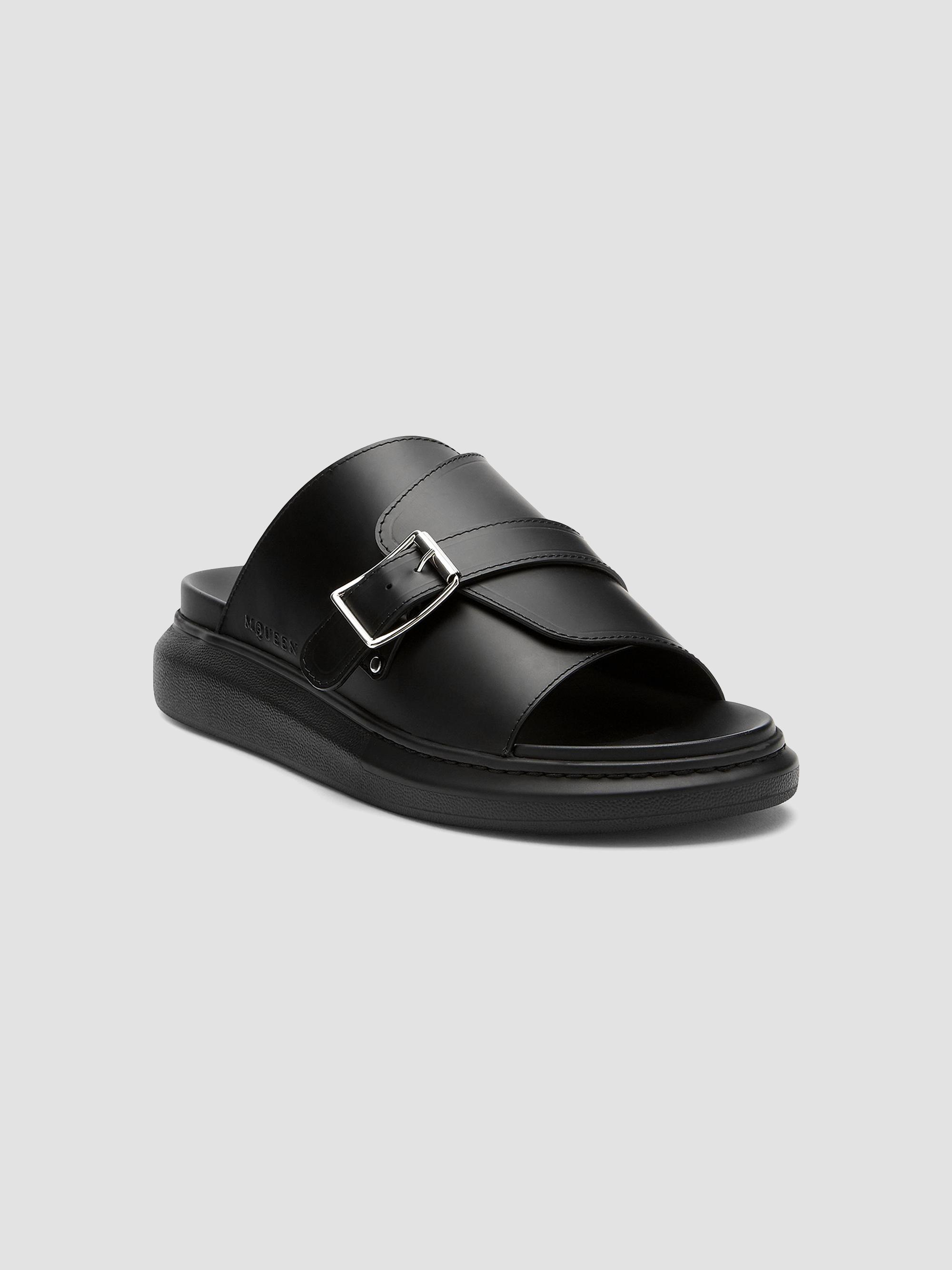 McQueen Men's Hybrid Buckle Rubber Slide Sandals - Black | Thumbnail 2