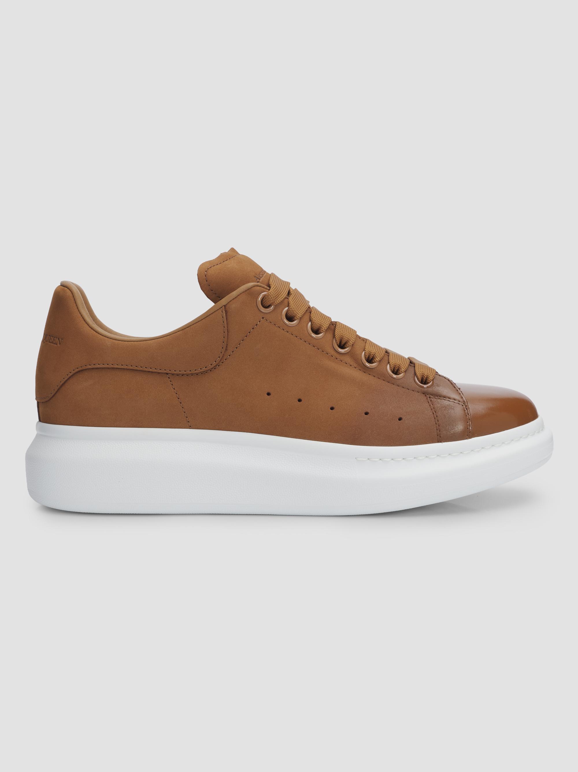McQueen Men's Oversized Suede Low-Top Sneakers - Brown