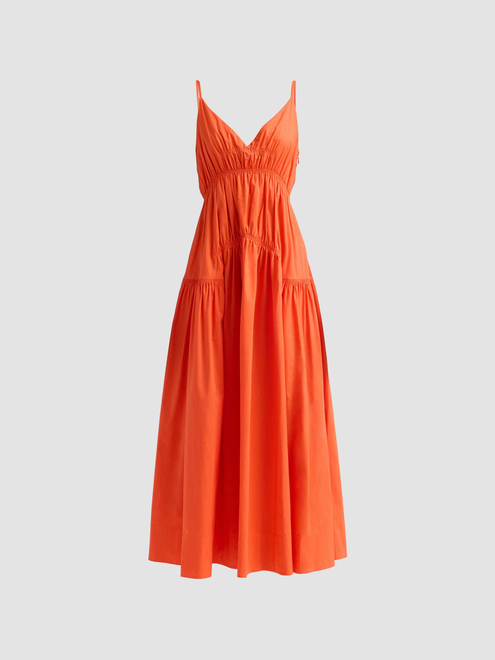 Proenza Schouler White Label Women's Michelyn Stretch Cotton Midi-Dress - Orange