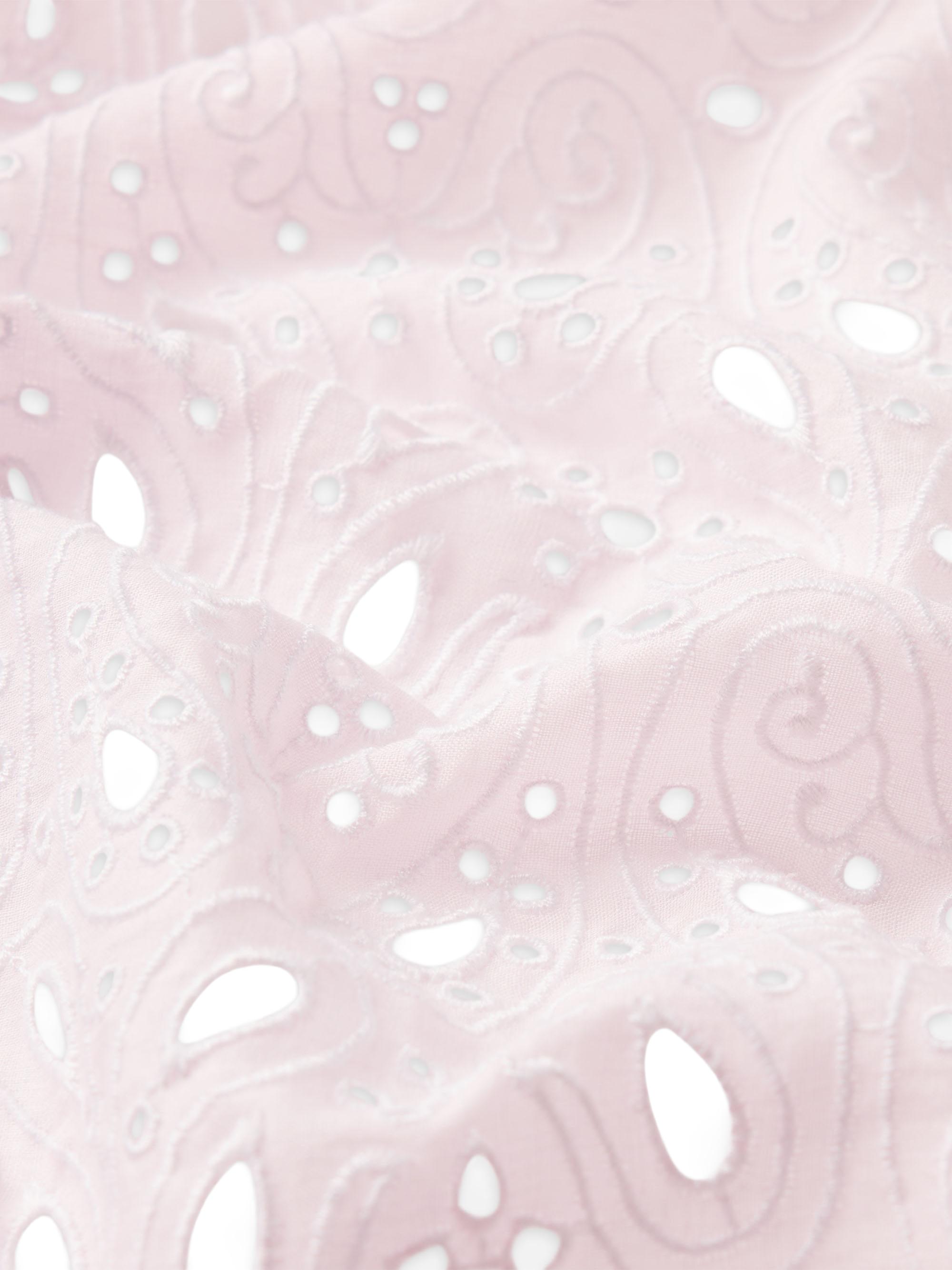 FRAME Women's Paisley Eyelet Crop Shirt - Bubble Gum | Thumbnail 8