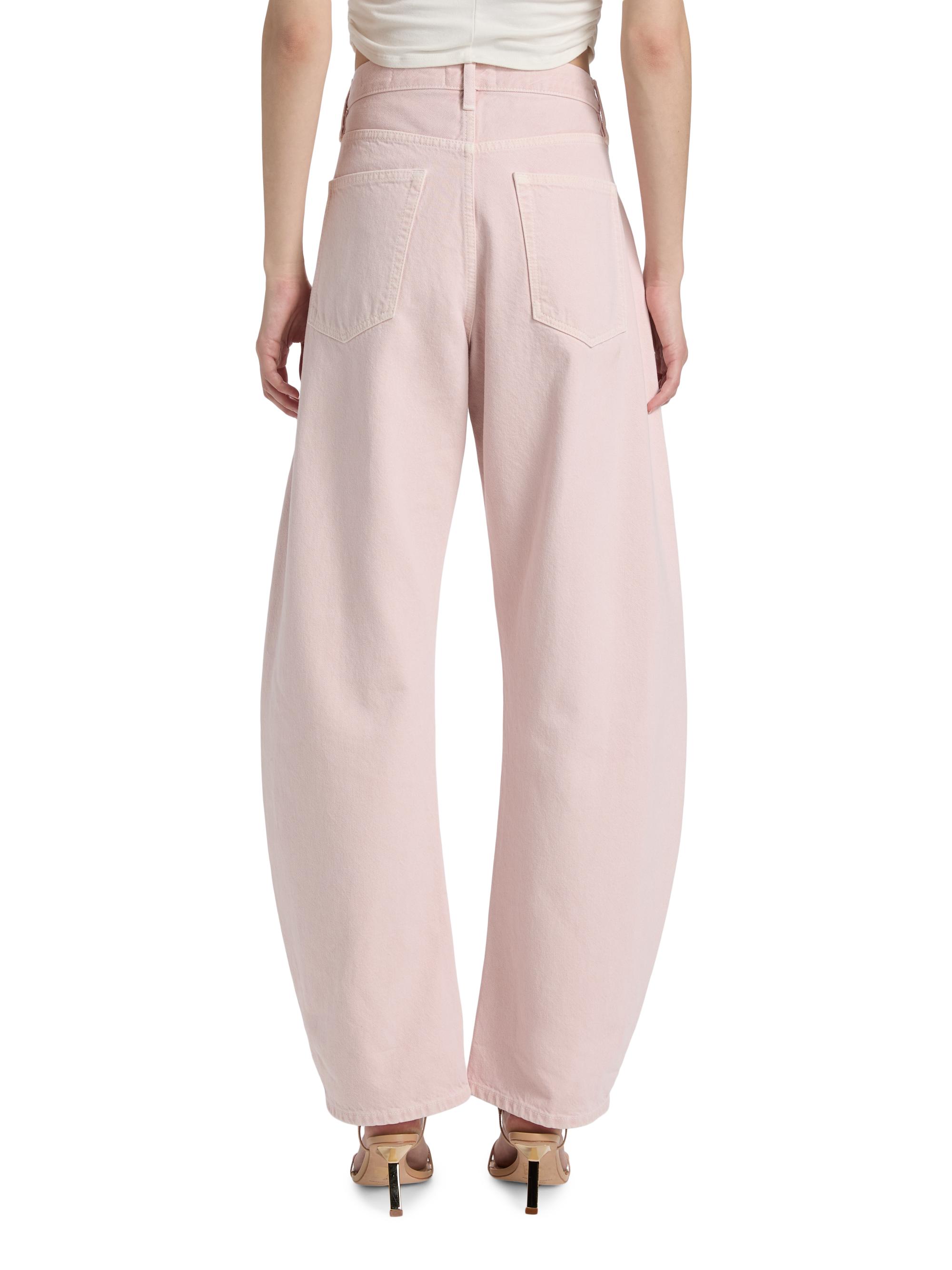 FRAME Women's The Bubble Cotton Barrel-Leg Jeans - Taffy | Thumbnail 5