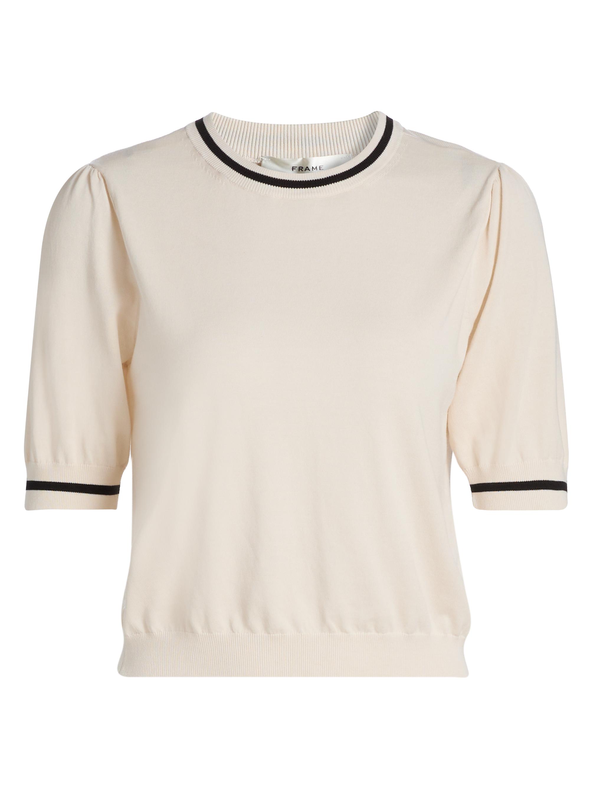 FRAME Women's The Gathered Knit Top - Cream Multi