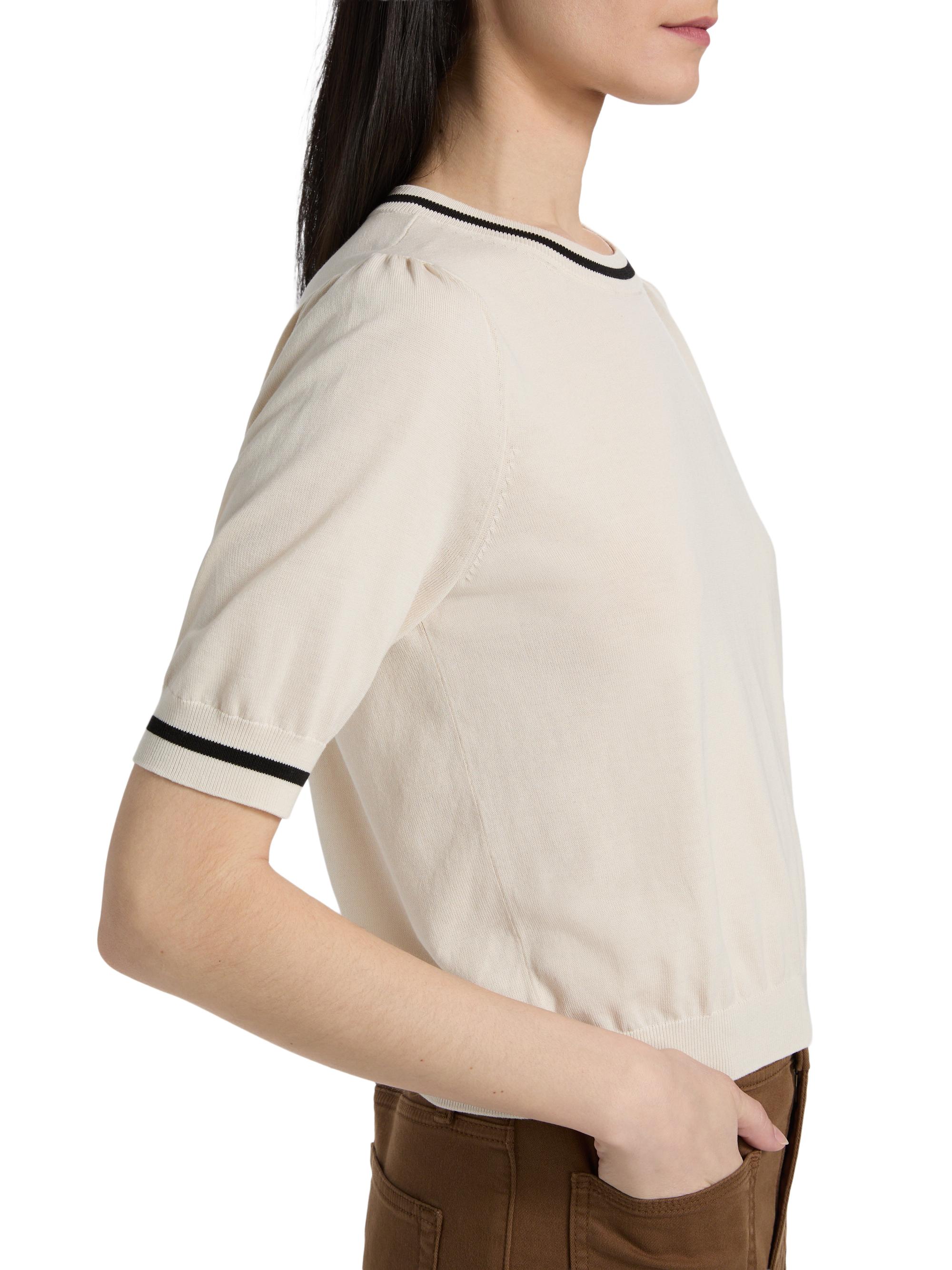 FRAME Women's The Gathered Knit Top - Cream Multi | Thumbnail 6