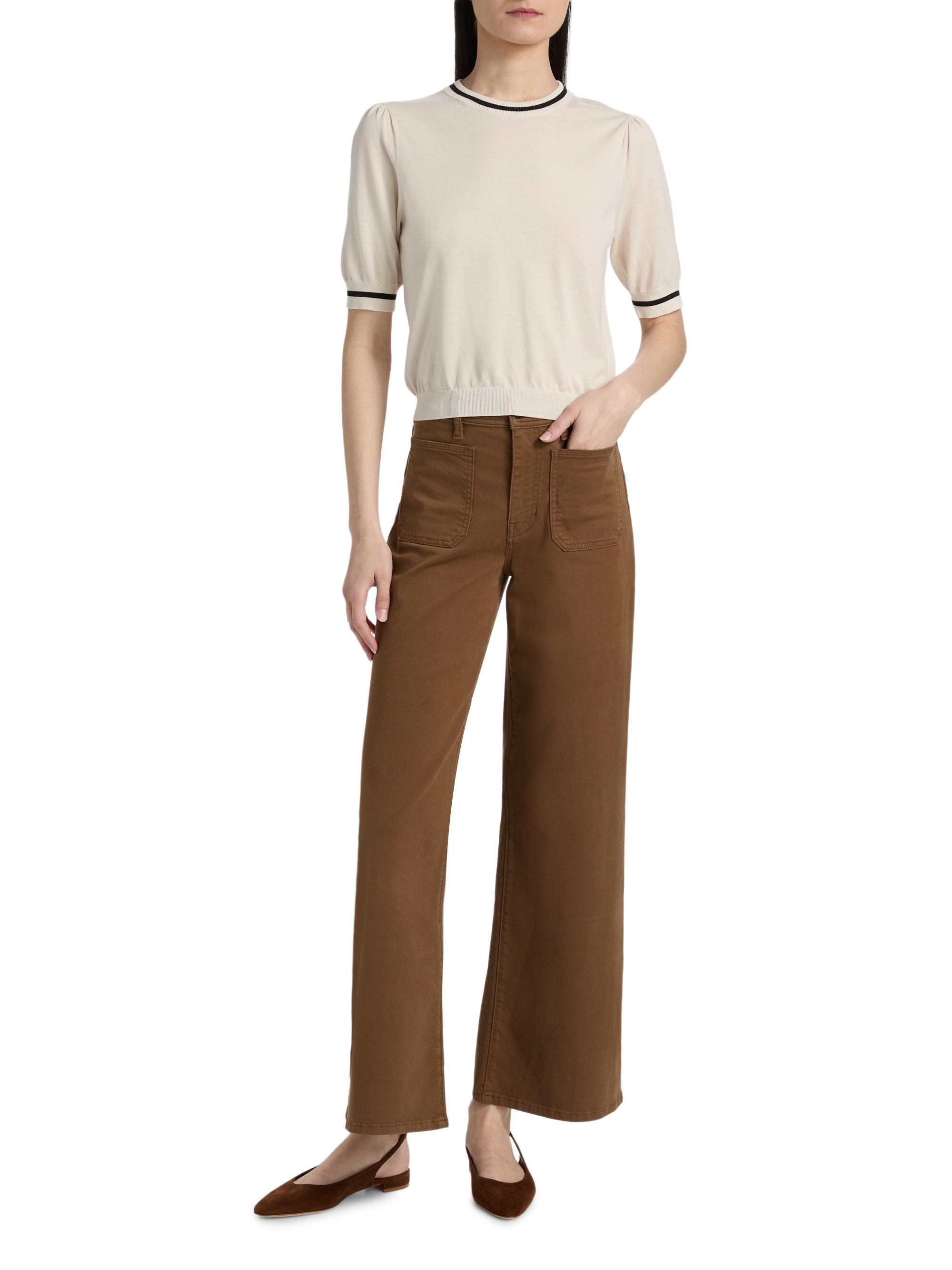 FRAME Women's The Gathered Knit Top - Cream Multi | Thumbnail 2