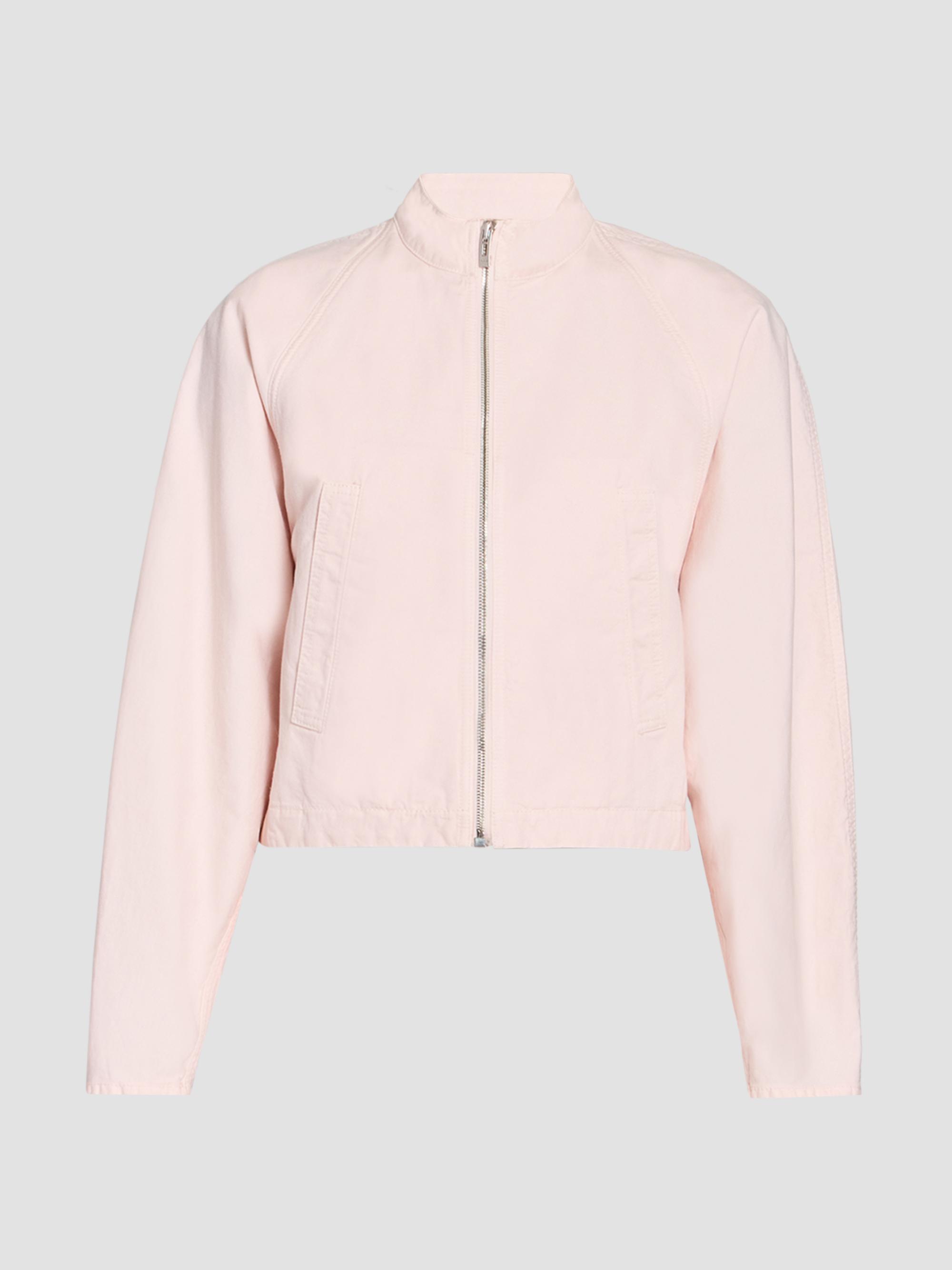 ALAIA Women's Tinted Denim Zip Jacket - Rose Pale | Thumbnail 6