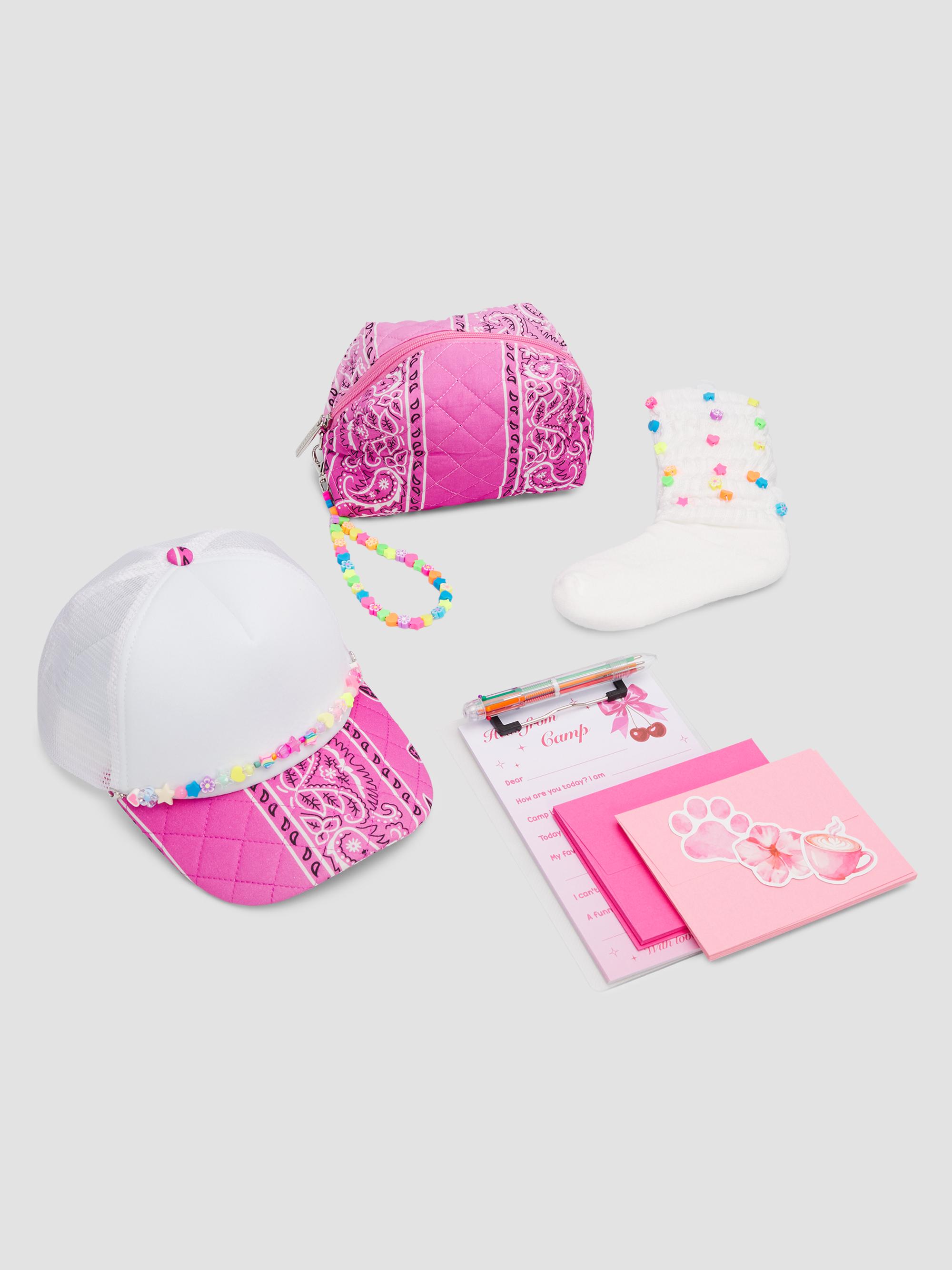 Bari Lynn Girl's Trucker Hat, Pouch & Stationery Set - Pink Bandana | Thumbnail 2