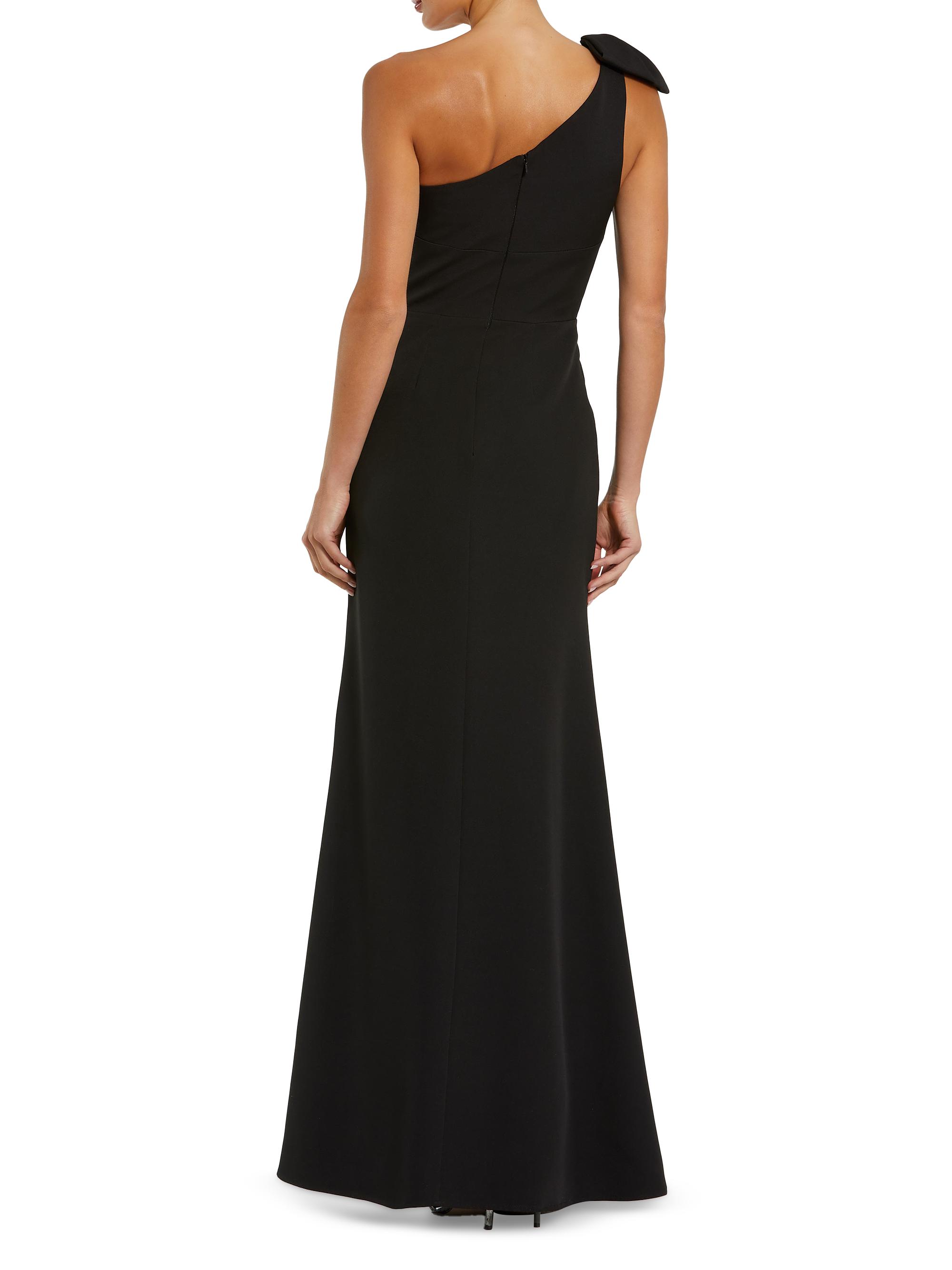 Mac Duggal Women's Petite Bow-Detail Crepe One-Shoulder Gown - Black | Thumbnail 2