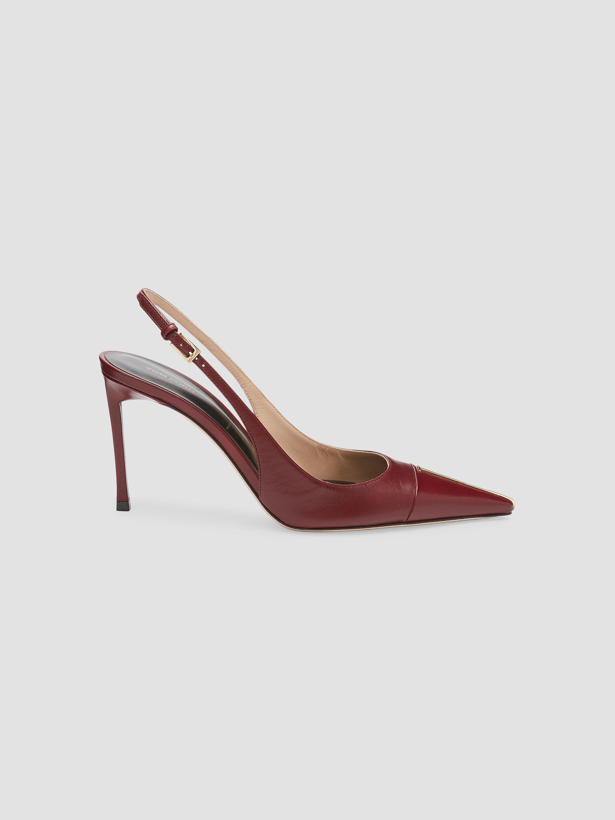 TOM FORD Women's 85MM Leather Slingback Pumps - Ruby Red