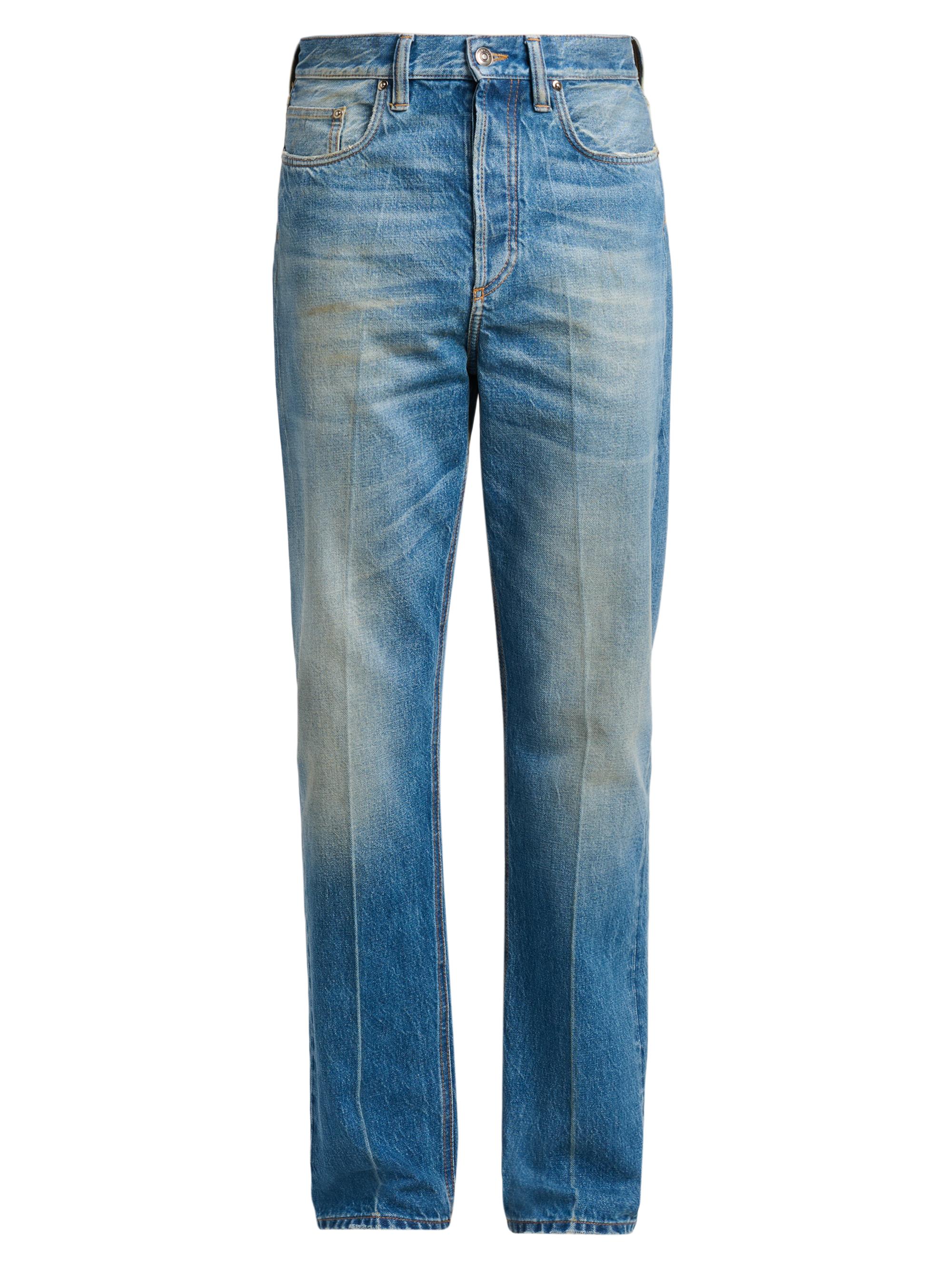Versace Men's Straight-Leg Stone-Washed Jeans - Medium Blue - Women's Clothing