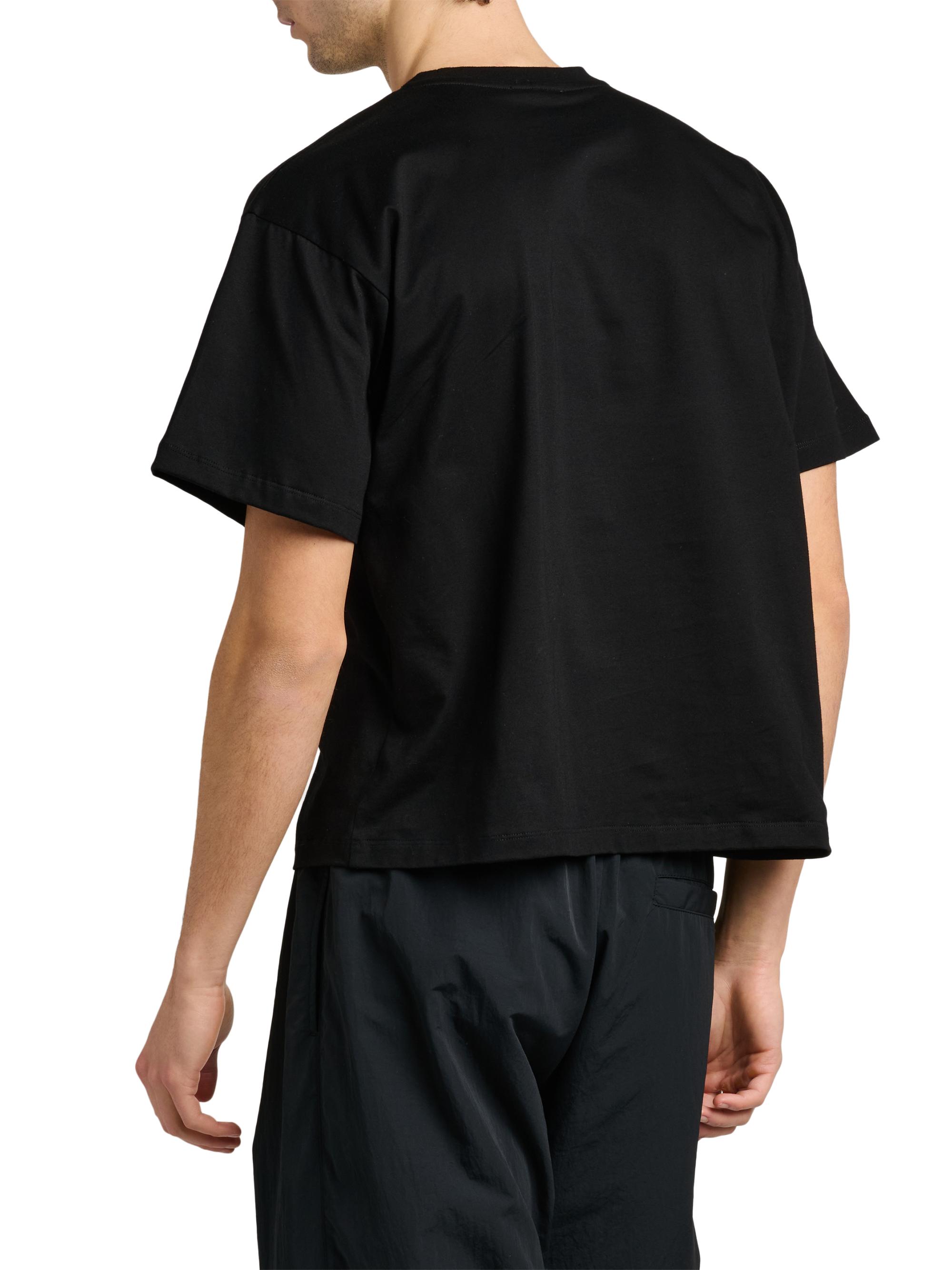 Versace Men's Logo-Embroidered Cotton T-Shirt - Black | Thumbnail 5